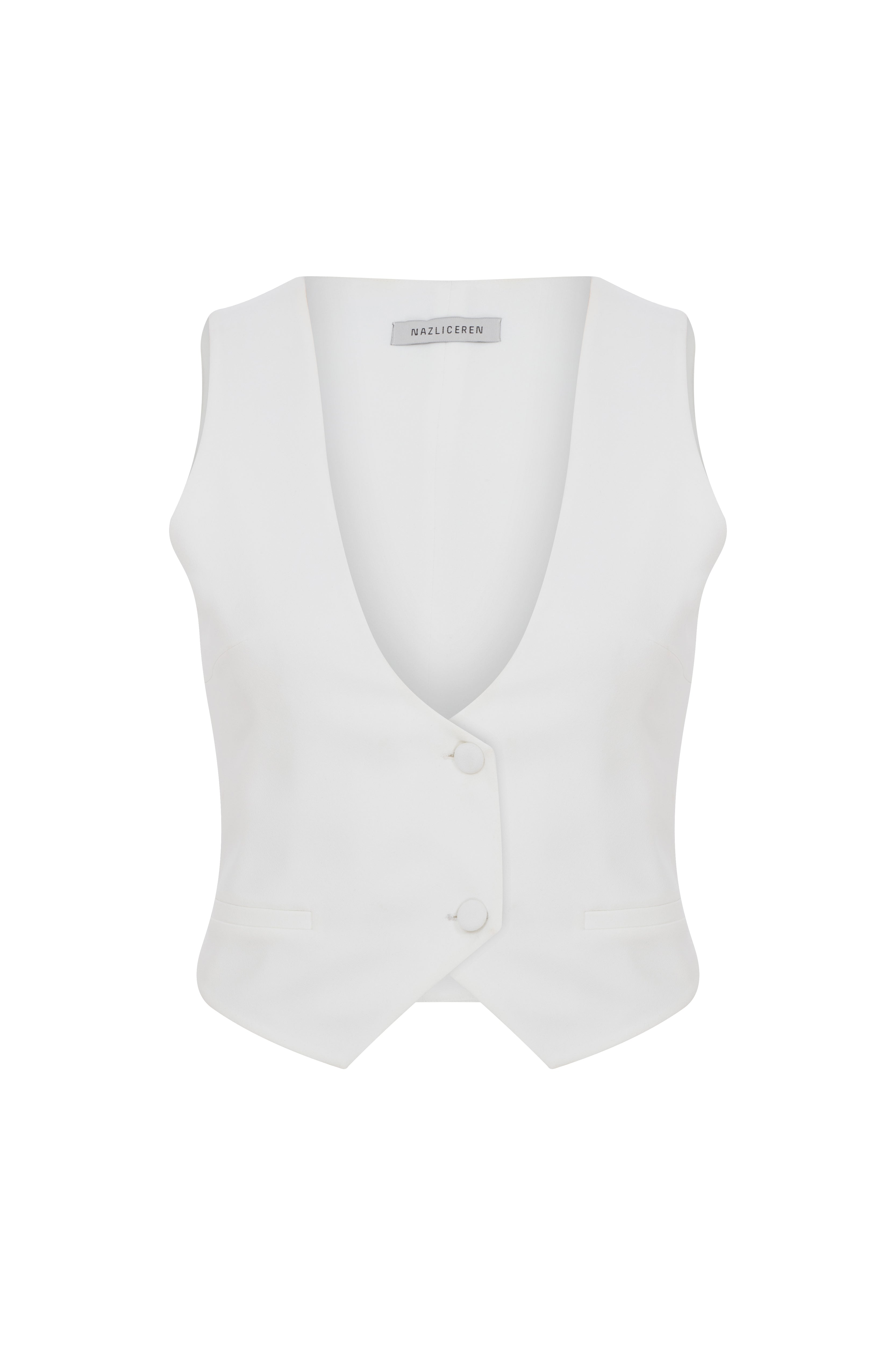 Nazlı Ceren-Marielle Yelek Beyaz-Yelek-4-Milagron.com