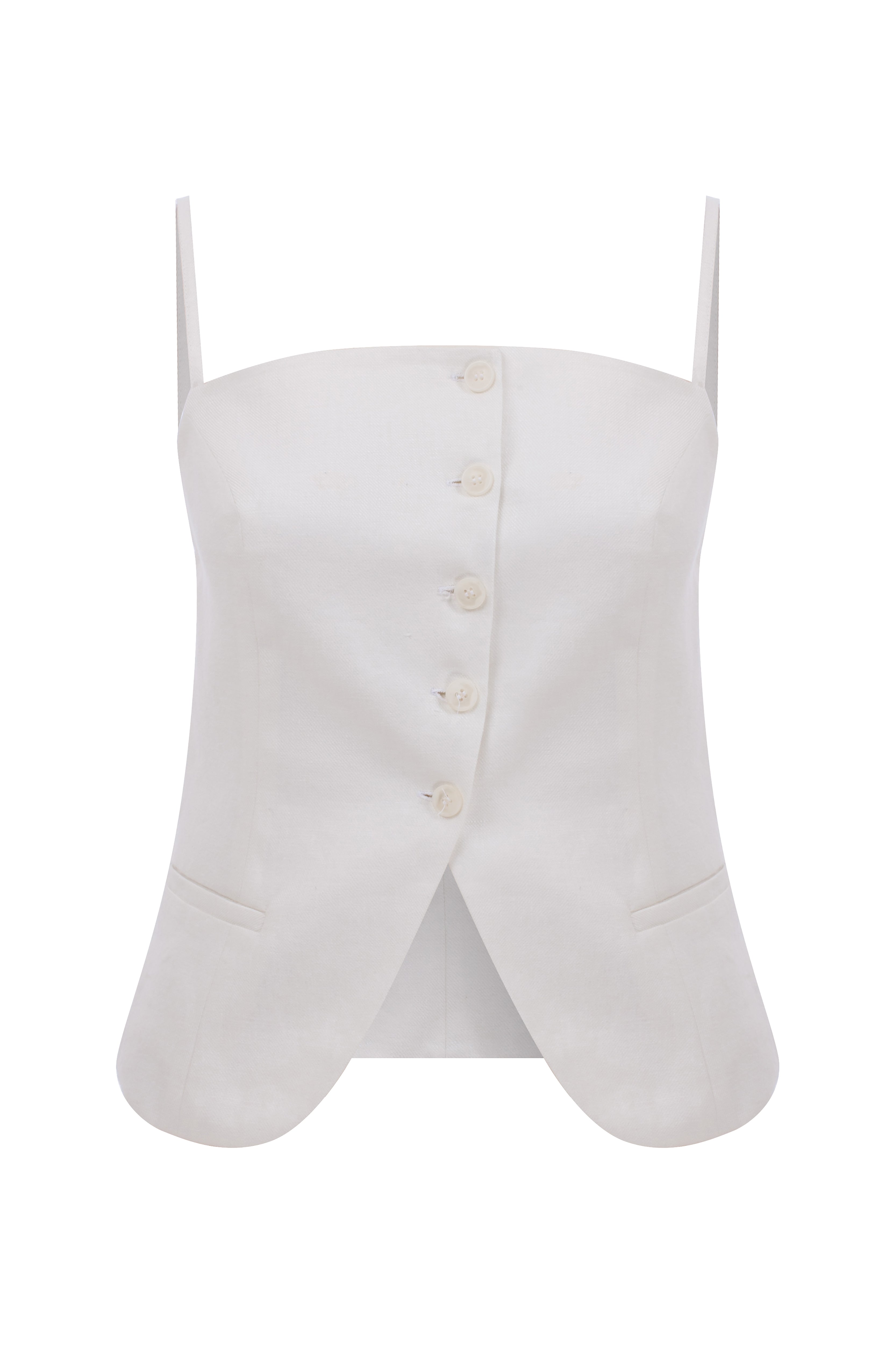 Nazlı Ceren-Marona Keten Top Beyaz-Vest-3-Milagron.com