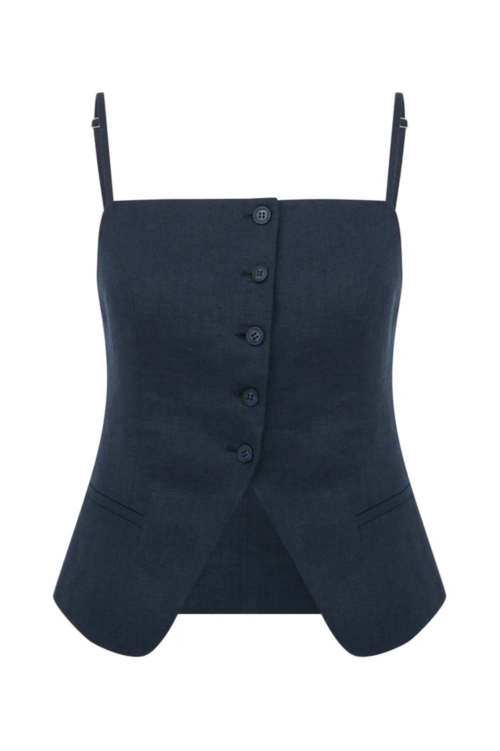 Nazlı Ceren-Marona Keten Top Dark Navy-Top-1-Milagron.com