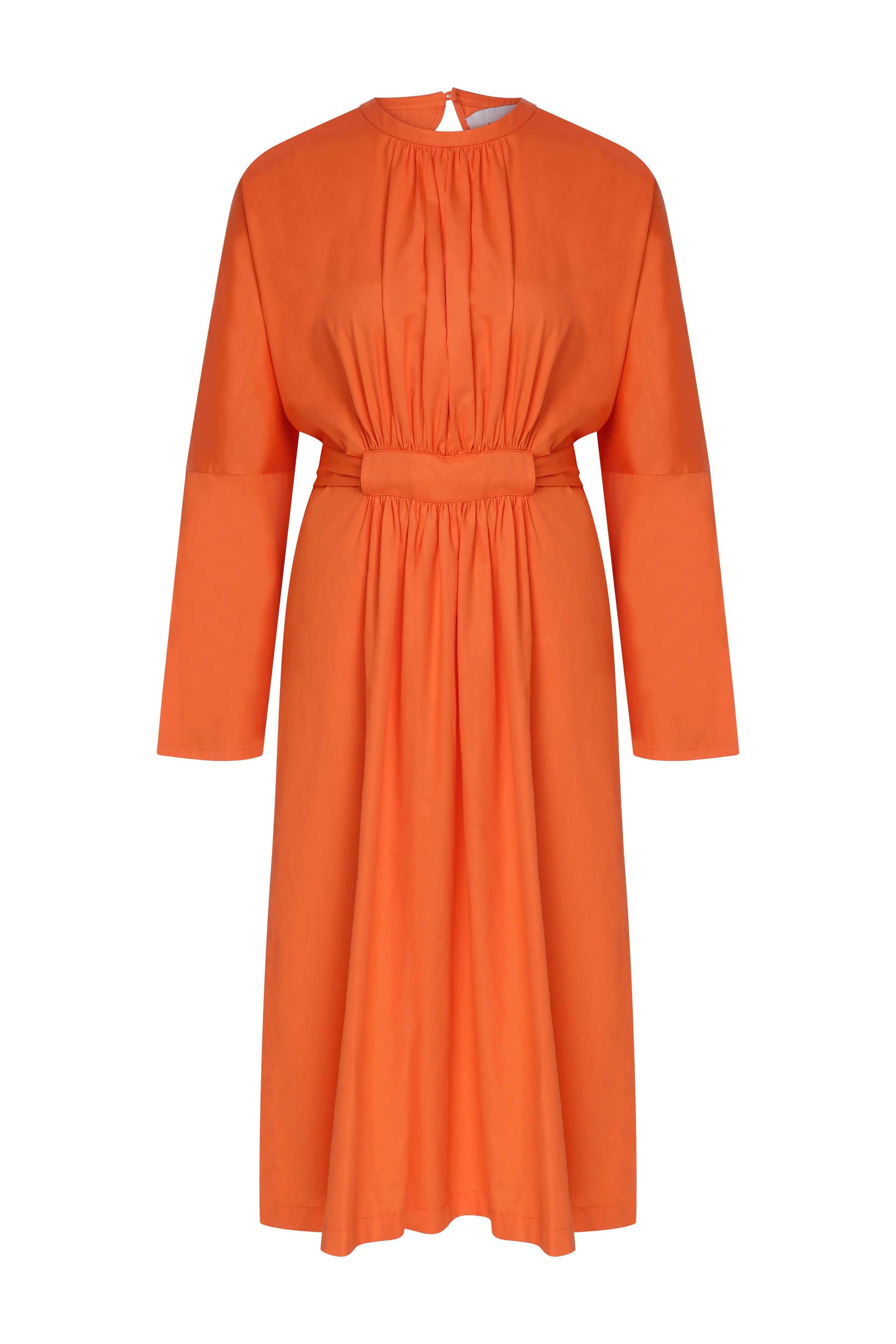 Nazlı Ceren-Martha Sırt Dekolteli Koton Elbise Juicy Orange-Elbise-2-Milagron.com