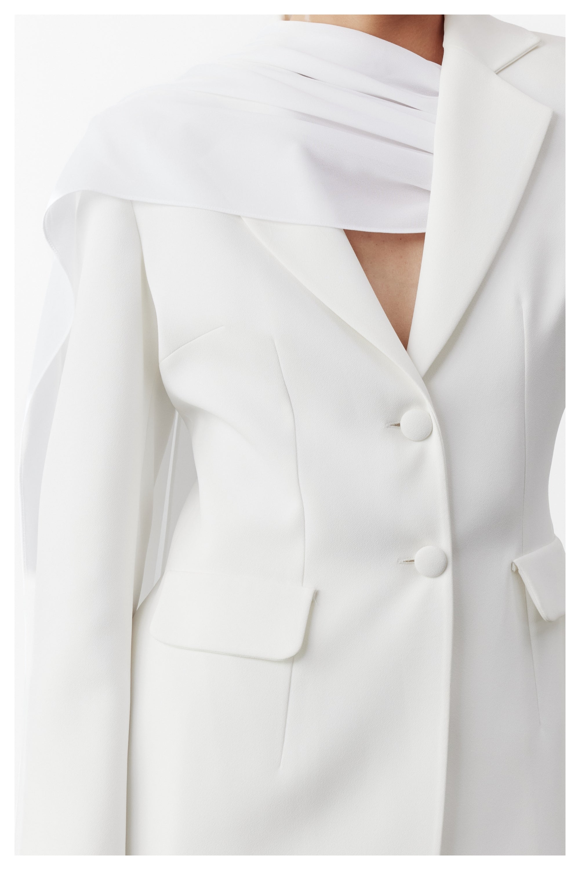 Nazlı Ceren-Marylebone şifon Detaylı Krep Blazer-Ceket-4-Milagron.com