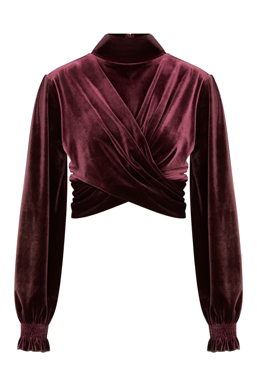 Nazlı Ceren-Melani Kadife Bluz Burgundy-Bluz-1-Milagron.com