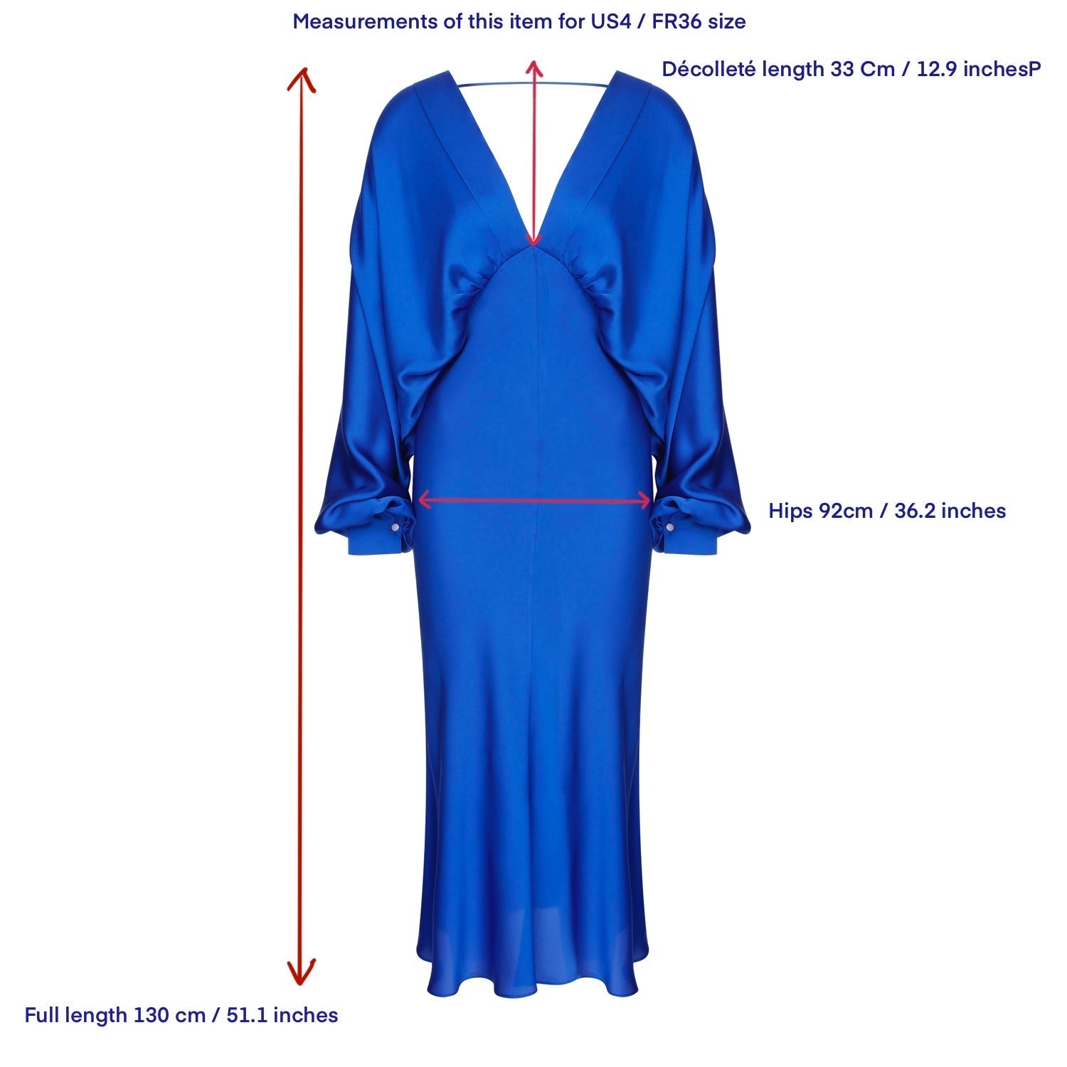 Nazlı Ceren-Mila V Yaka Saten Elbise Sax-Elbise-6-Milagron.com