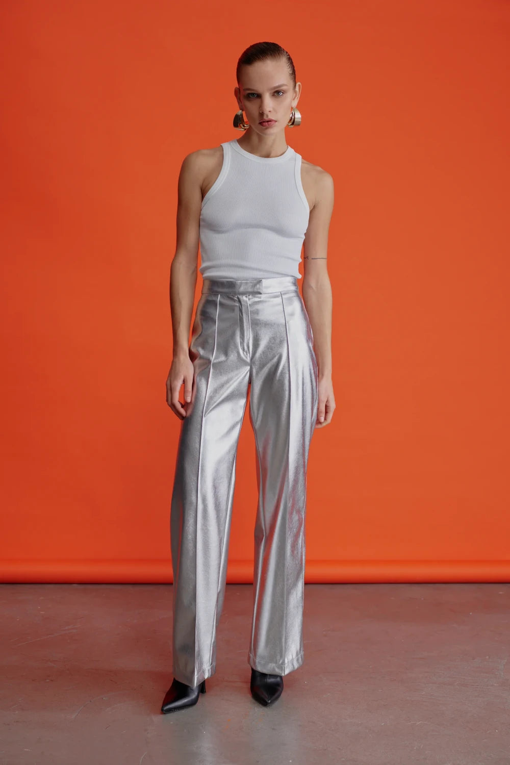 Nazlı Ceren-Millie Düz Kesim Deri Pantolon-Deri Pantolon-1-Milagron.com