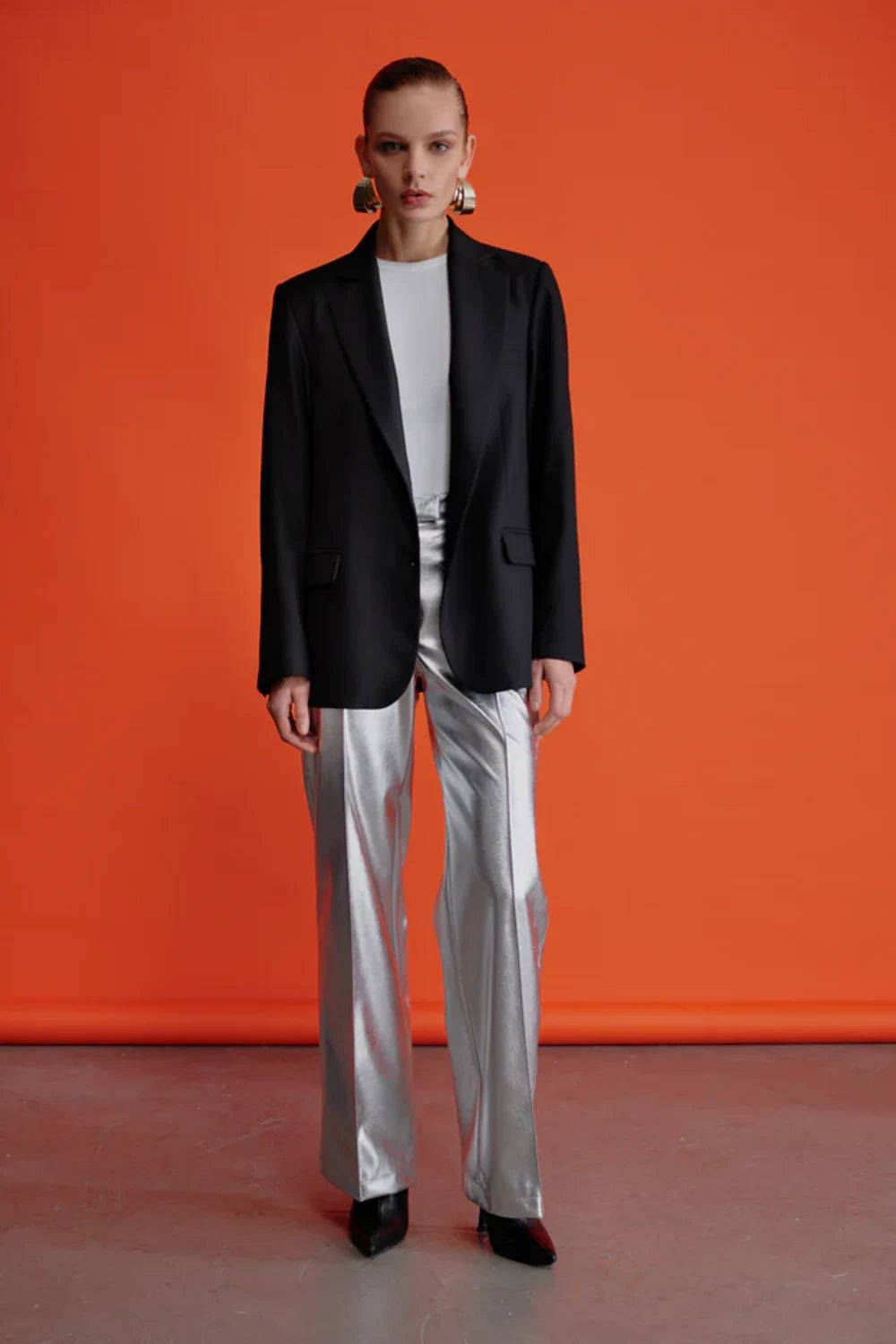 Nazlı Ceren-Millie Düz Kesim Deri Pantolon-Deri Pantolon-3-Milagron.com