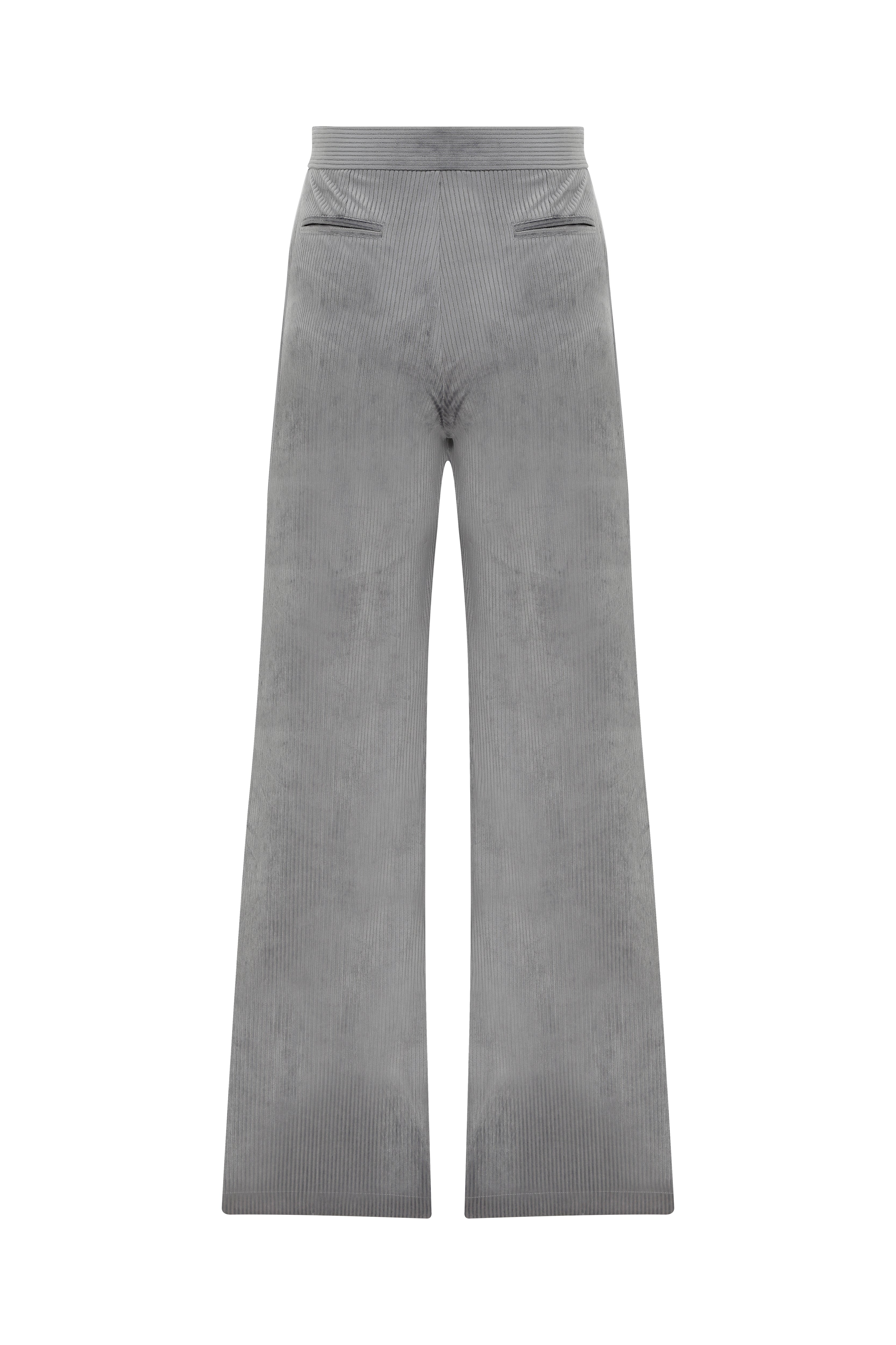 Nazlı Ceren-Millie Gri Kadife Pantolon-Pantolon-2-Milagron.com