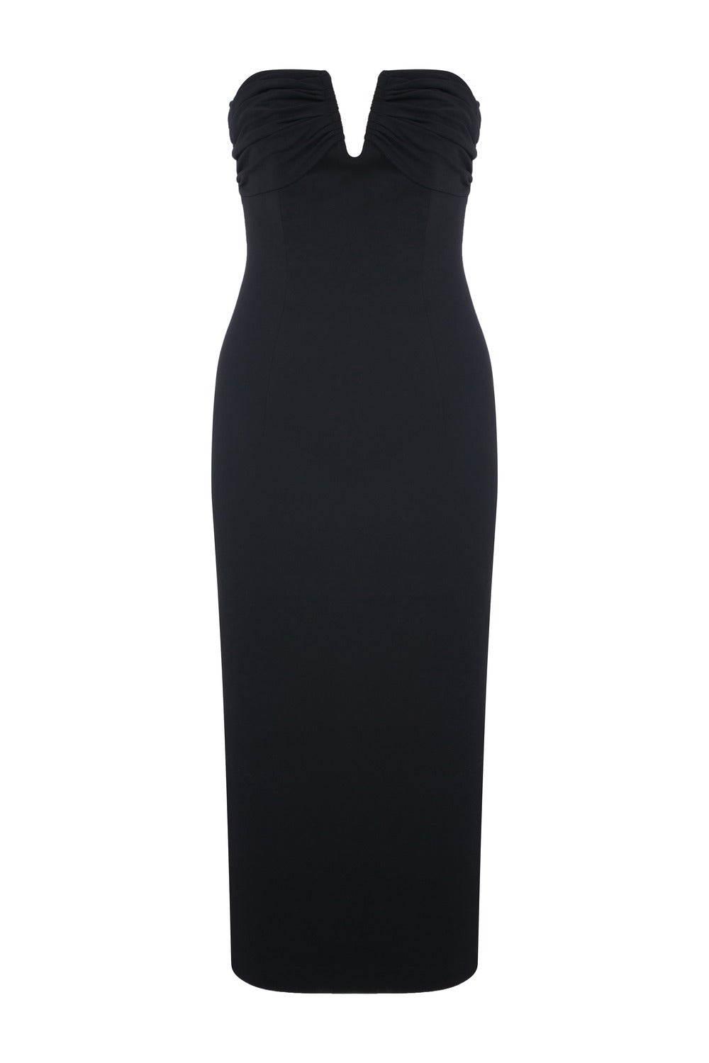 Nazlı Ceren-Miora Midi Krep Elbise Siyah-Elbise-8-Milagron.com