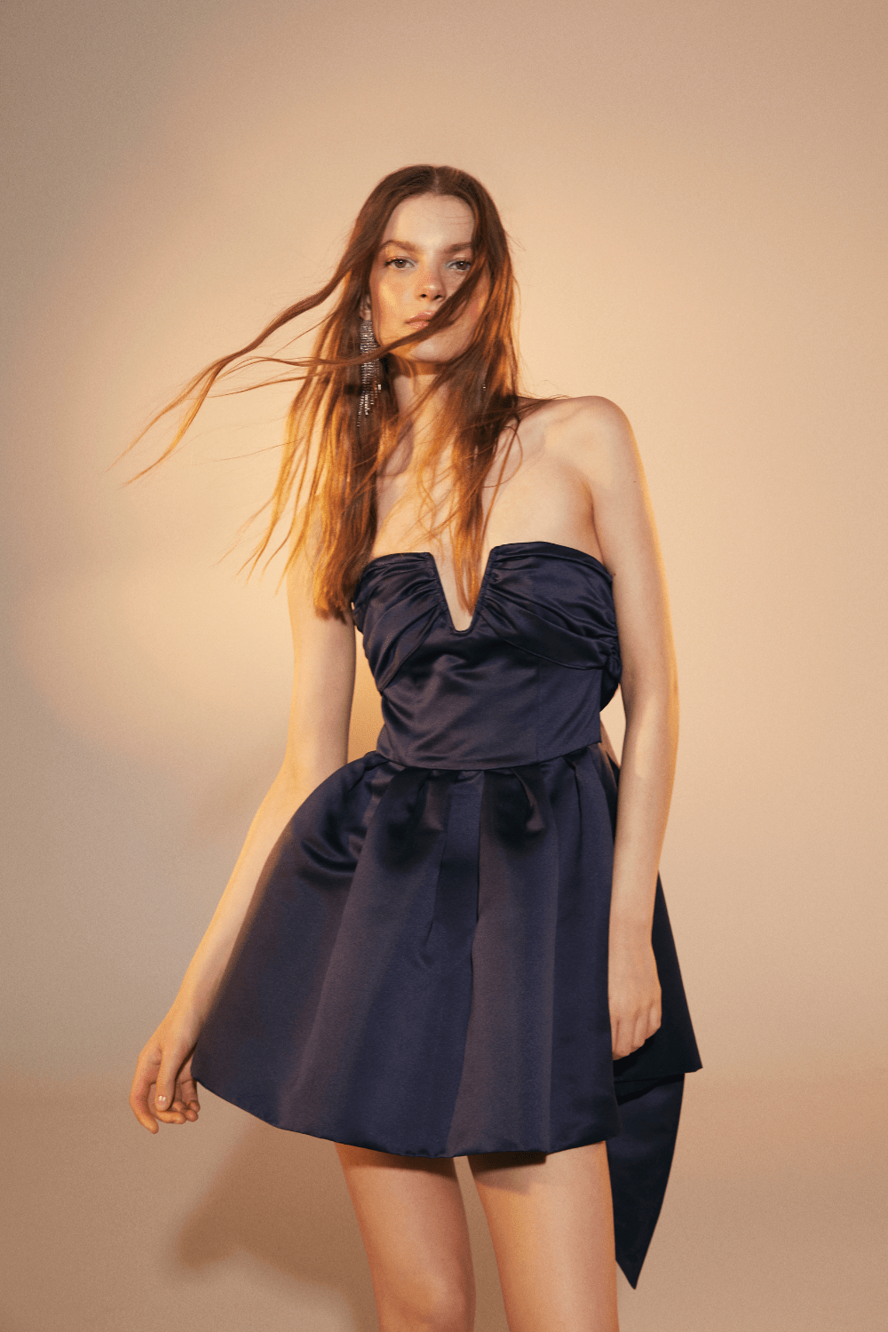 Nazlı Ceren-Miro Straplez Mini Elbise Midnight Blue-Elbise-2-Milagron.com