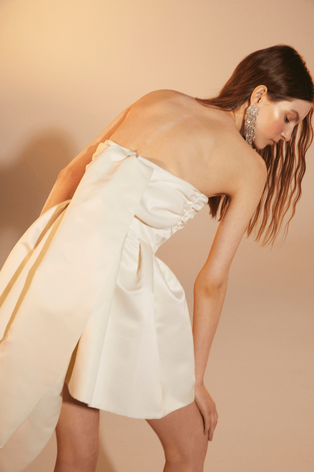 Nazlı Ceren-Miro Straplez Mini Elbise Vanilla Ice-Elbise-5-Milagron.com