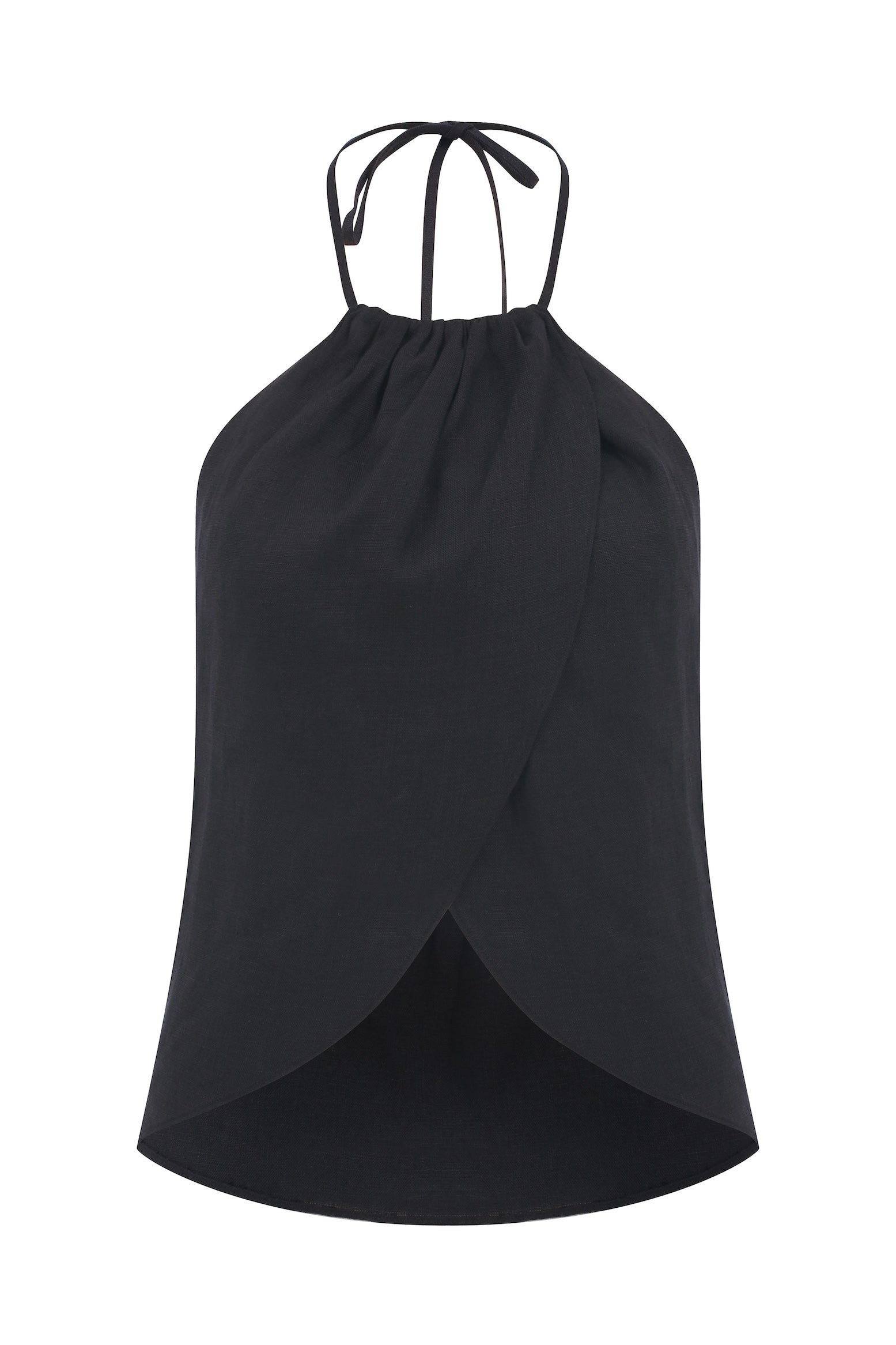 Nazlı Ceren-Mui Keten Top Siyah-Blouse-5-Milagron.com