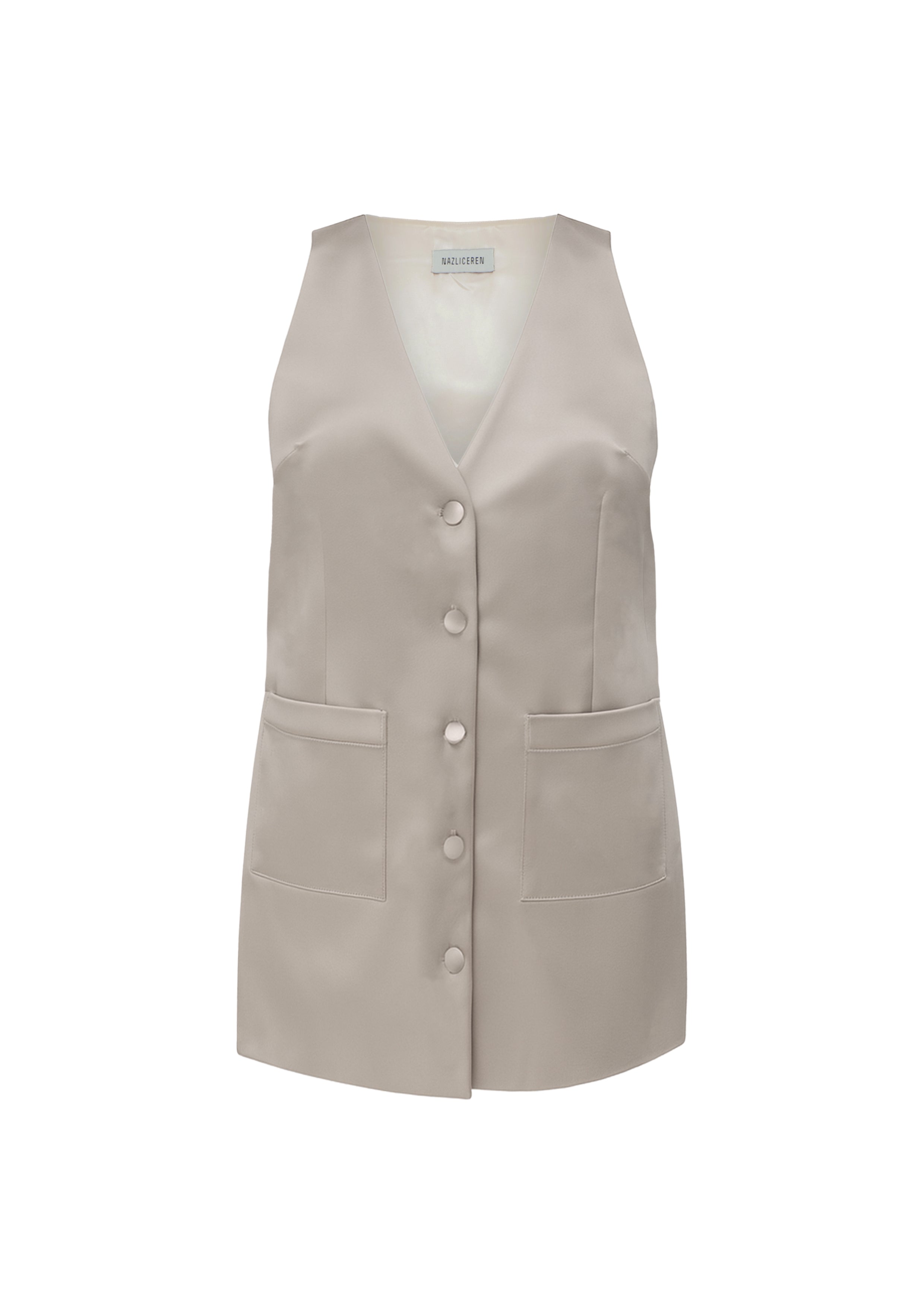 Nazlı Ceren-Odessa Mini Düğmeli Elbise Füme-Elbise-4-Milagron.com