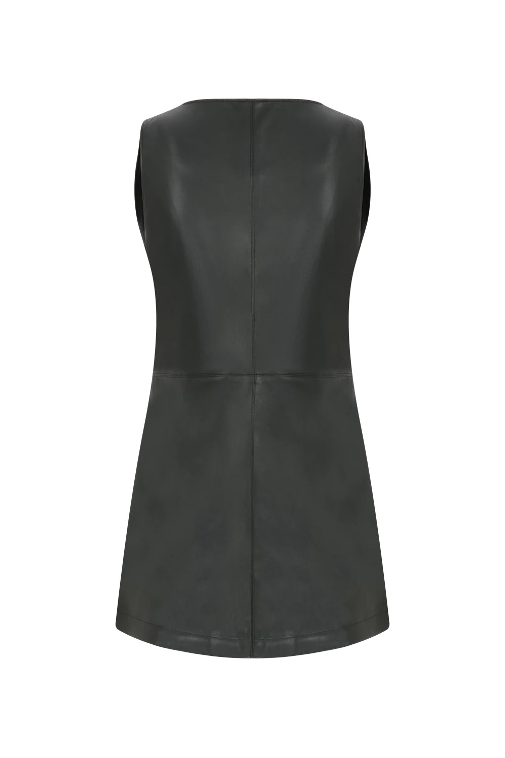 Nazlı Ceren-Odette Vegan Deri Mini Elbise Noire-Elbise-4-Milagron.com