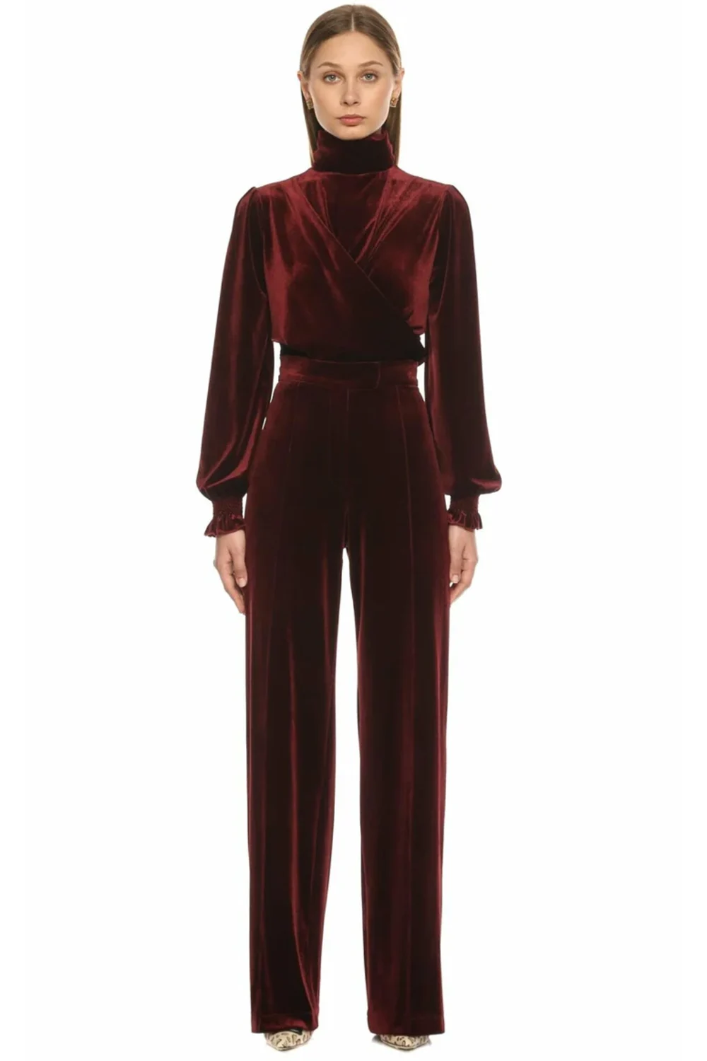 Nazlı Ceren-Orvell Pantolon Bordo-Pantolon-4-Milagron.com