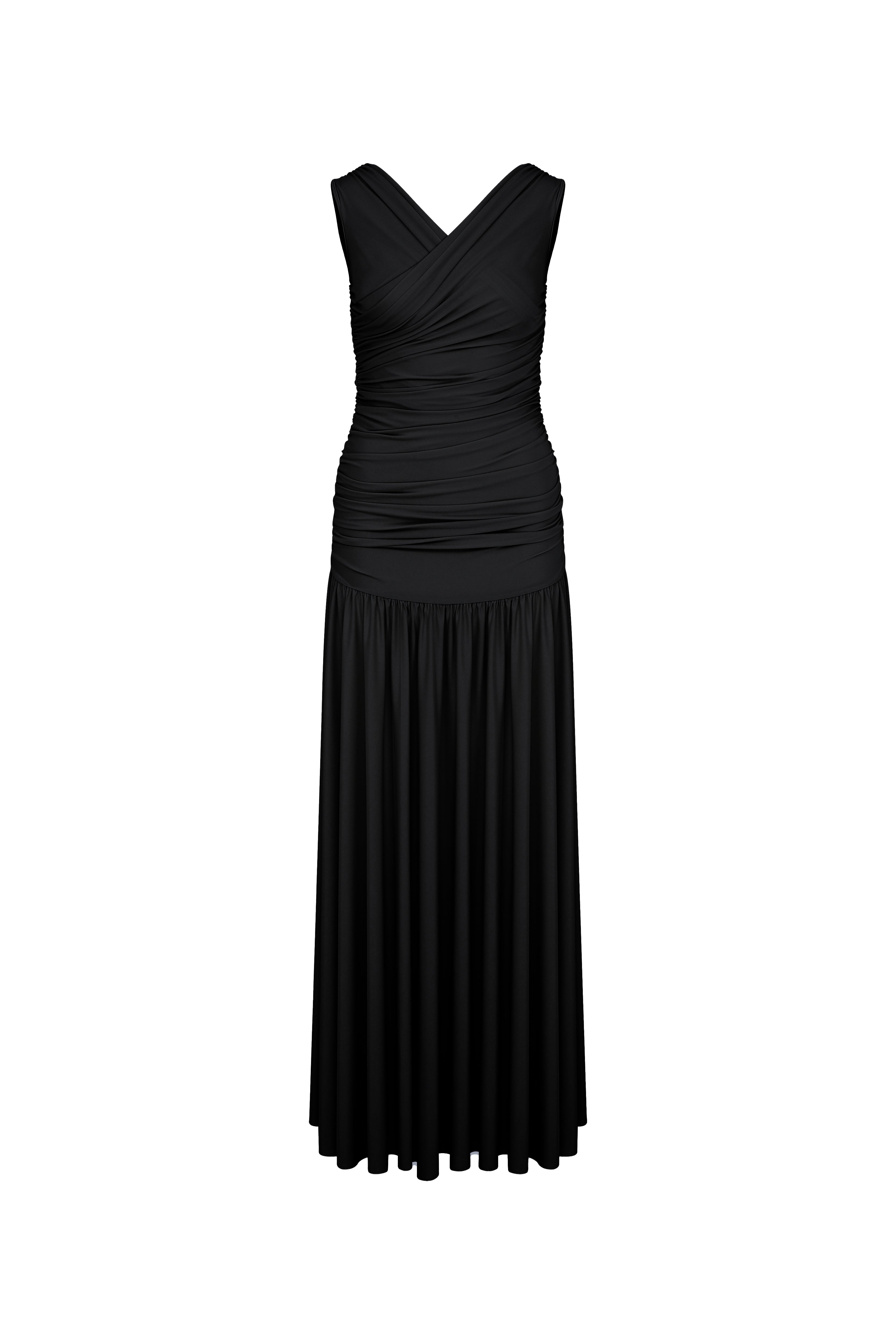 Nazlı Ceren-Purley Jarse Elbise Siyah-Elbise-9-Milagron.com