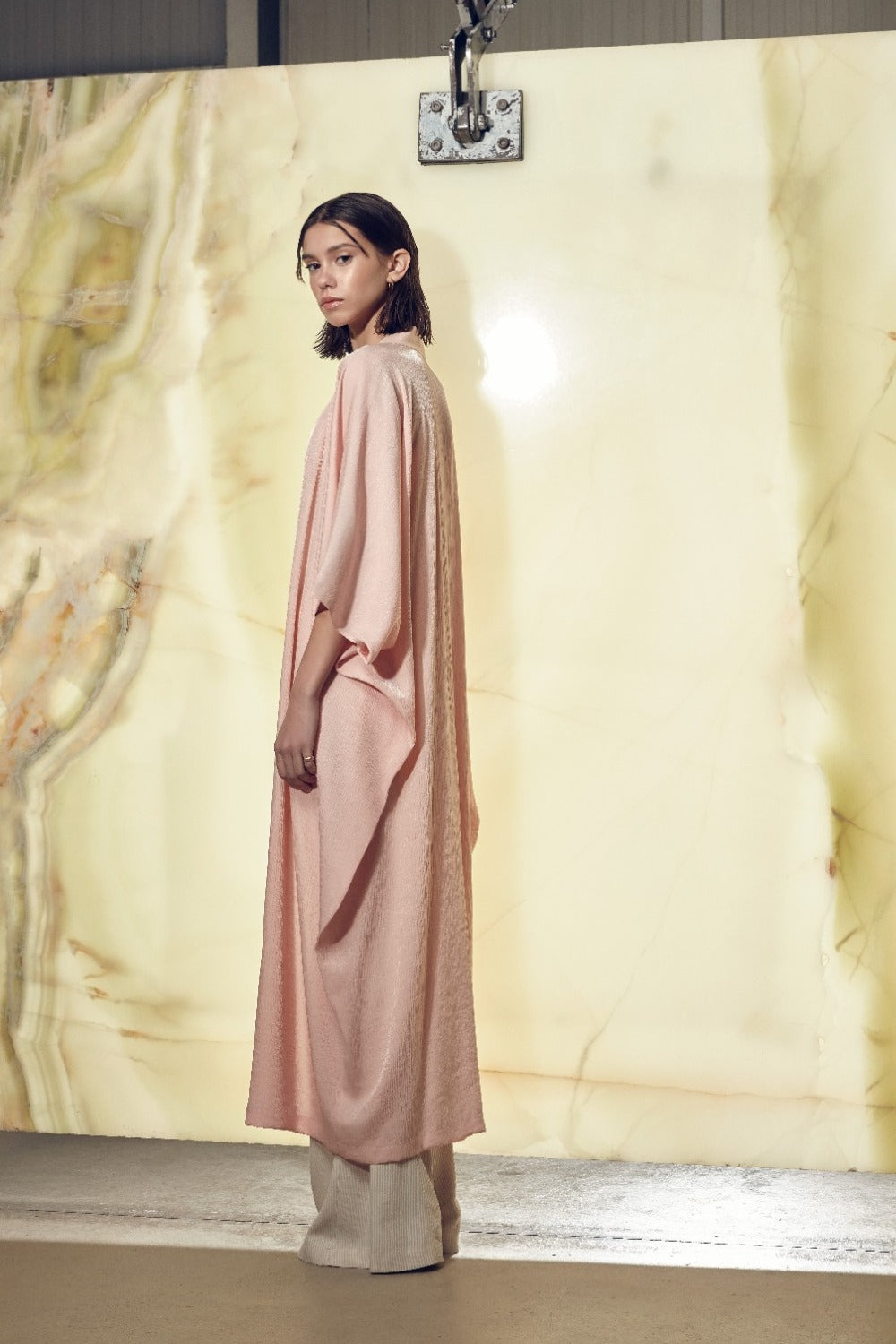 Nazlı Ceren-Rache Kaftan Salmon Pink-Kaftan-4-Milagron.com