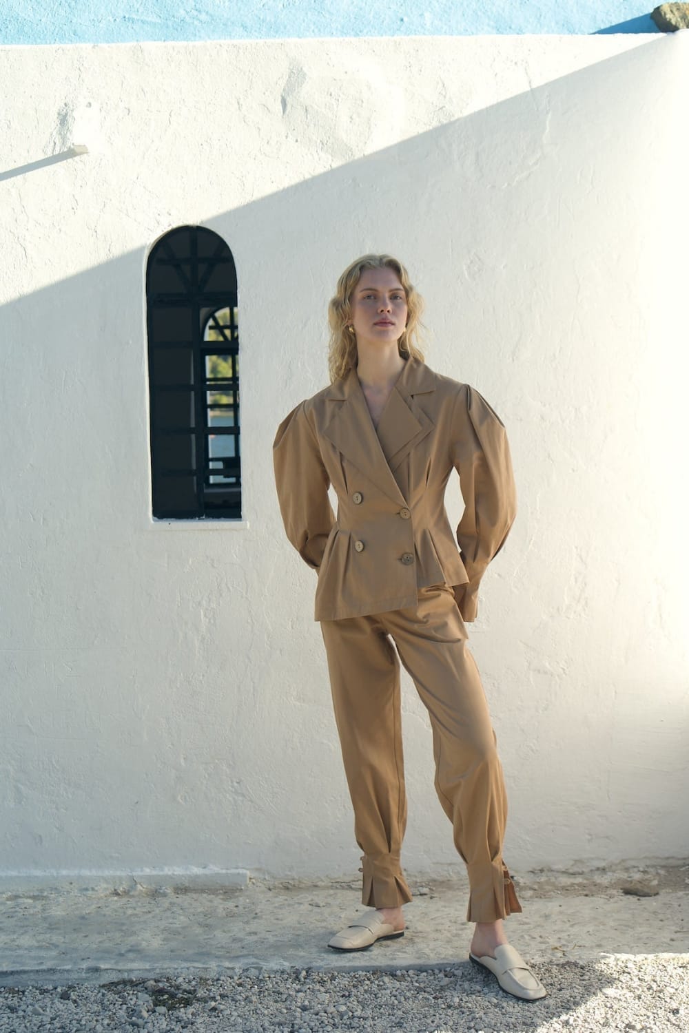 Nazlı Ceren-Raff Asimetrik Koton Ceket-Ceket-3-Milagron.com