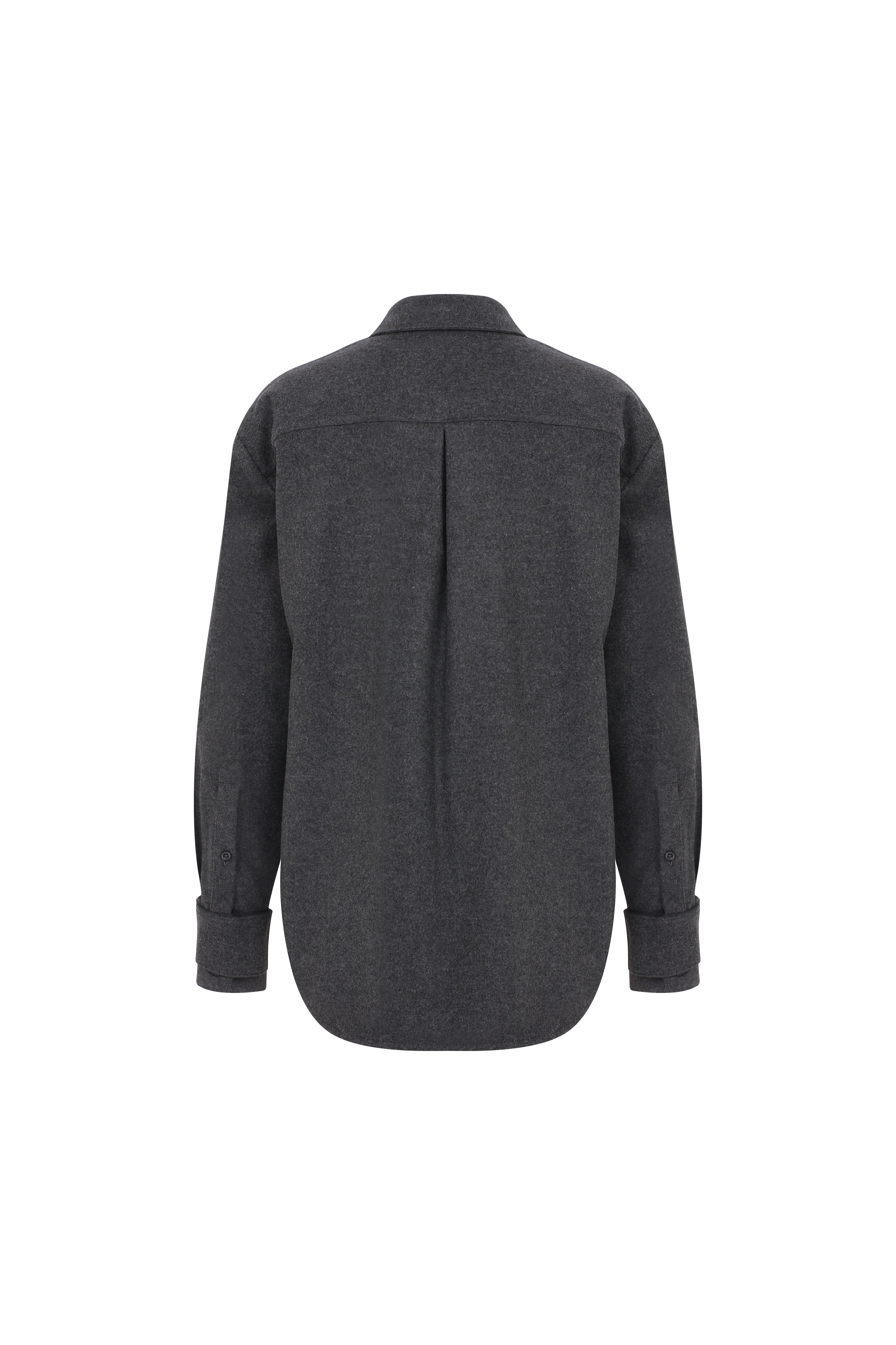 Nazlı Ceren-Ravenna Yün Karışımlı Gömlek Antracite-Gömlek-2-Milagron.com