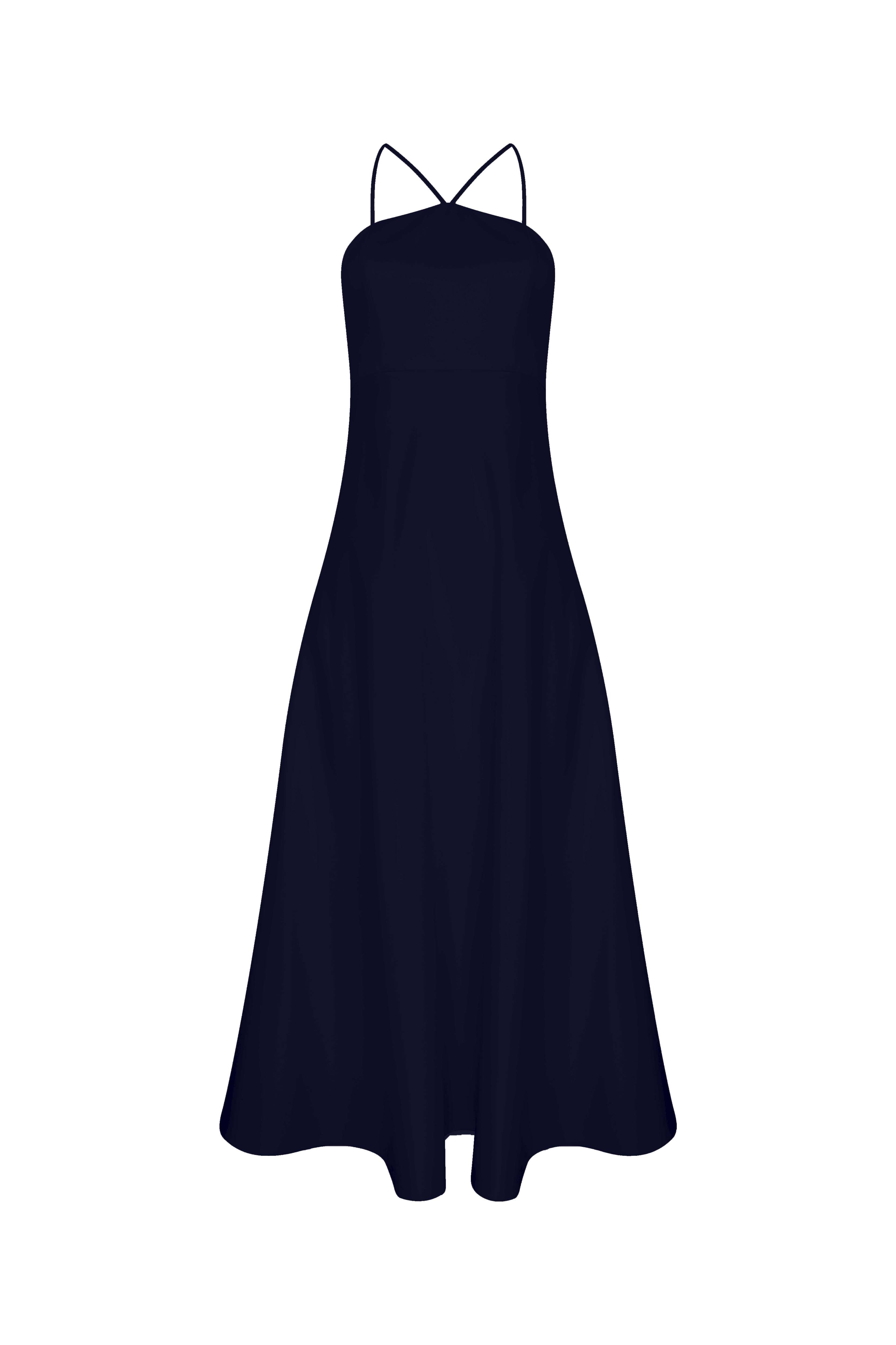 Nazlı Ceren-Riley Midi Elbise Midnight Blue-Elbise-1-Milagron.com