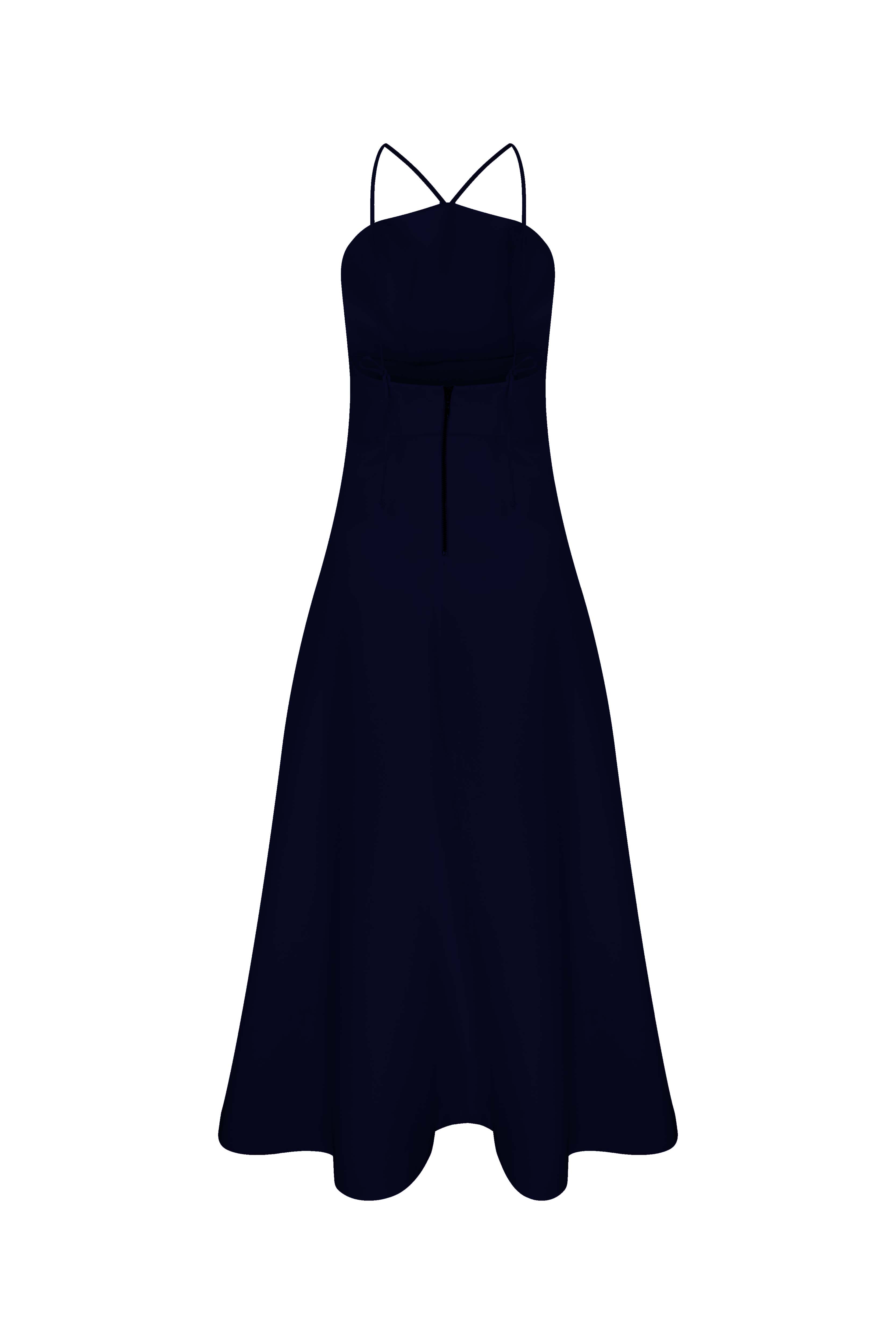 Nazlı Ceren-Riley Midi Elbise Midnight Blue-Elbise-2-Milagron.com