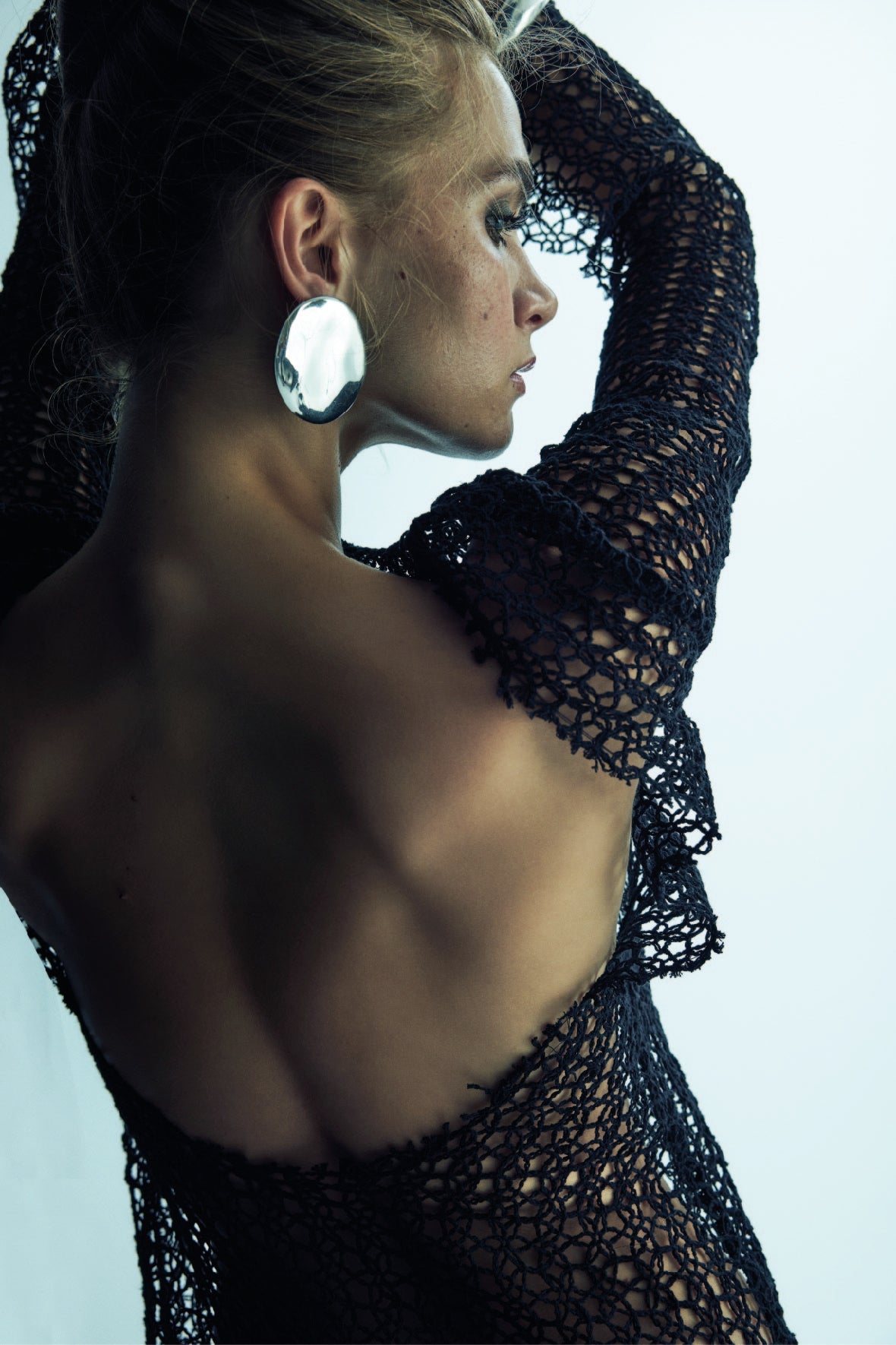 Nazlı Ceren-Riona Kroşe Sırt Dekolteli Uzun Elbise Black-Elbise-4-Milagron.com