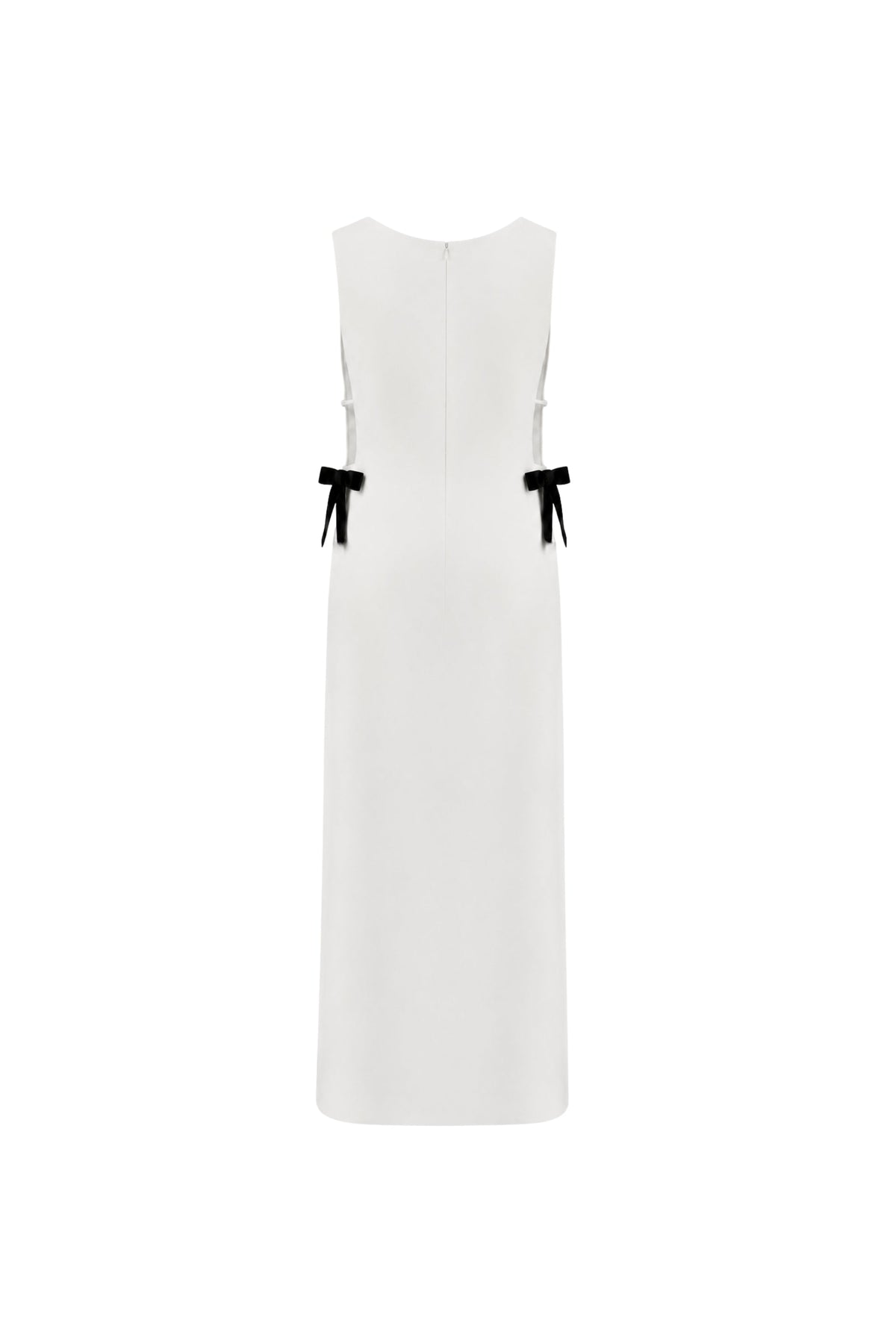 Sabine Midi Krep Elbise - Ivory Beyaz - 1