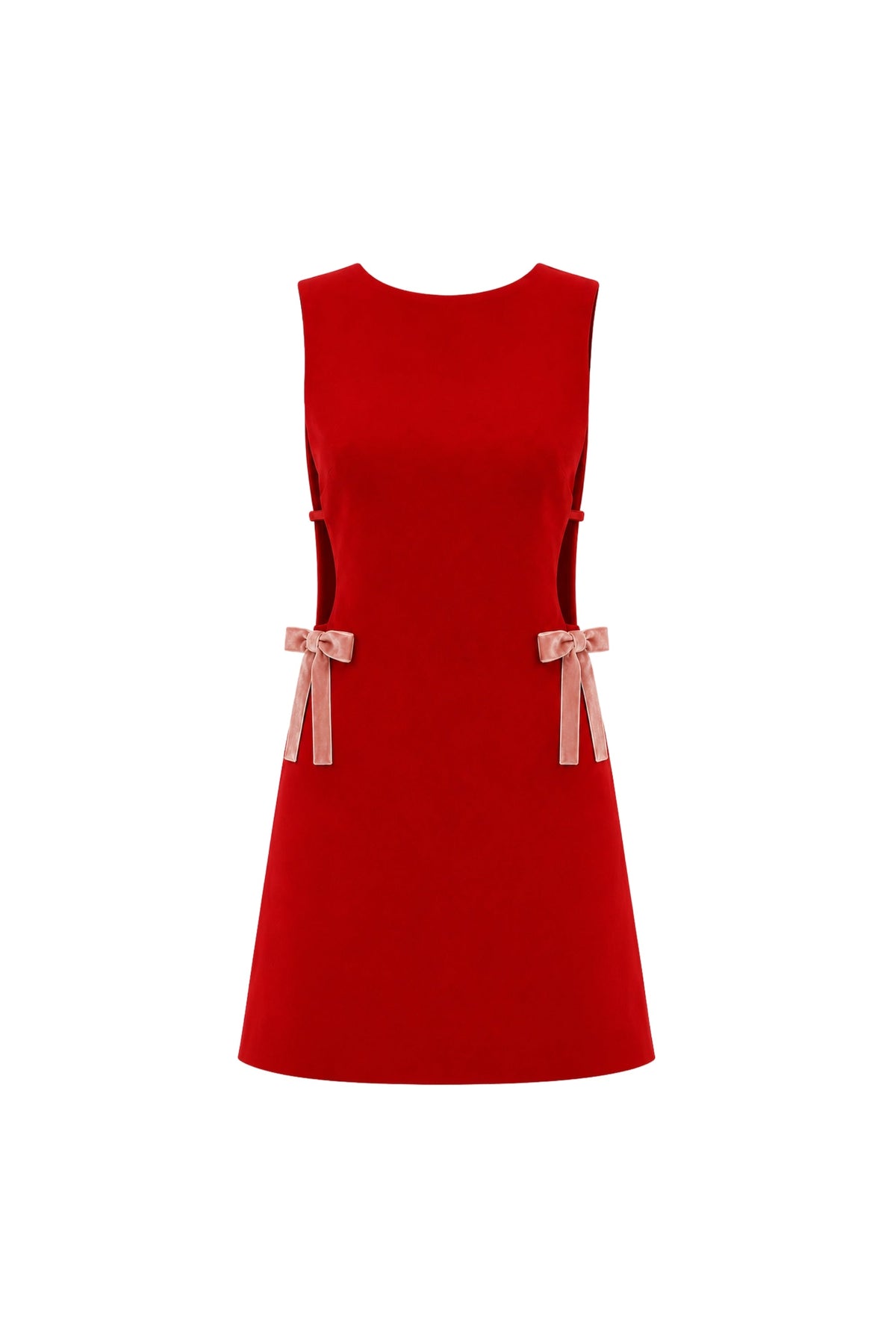 Sabine Mini Krep Elbise - Paprika Kırmızı - 0