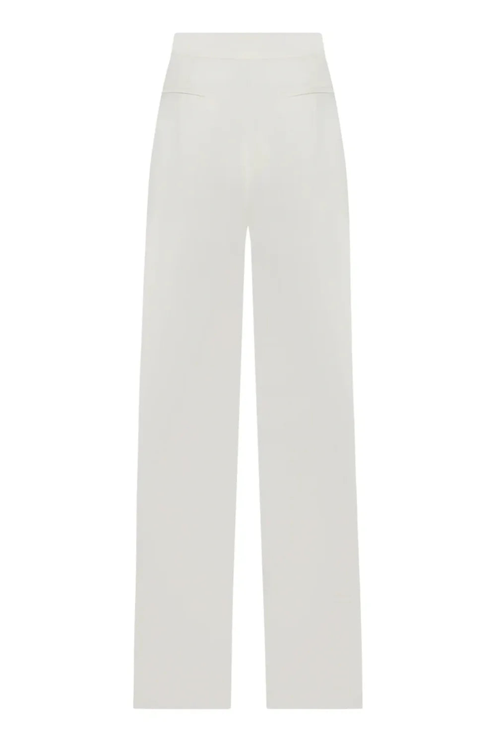 Nazlı Ceren-Santoe Düz Kesim Koton Pantolon Beyaz-Kumaş Pantolon-2-Milagron.com