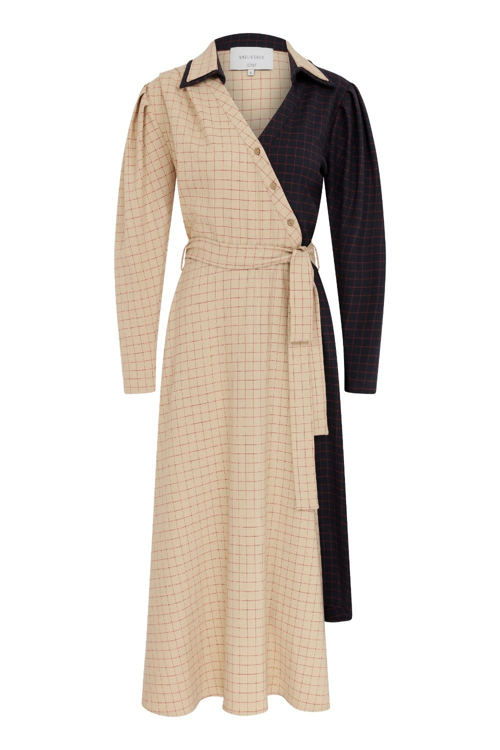 Nazlı Ceren-Sava Asymmetric Hem Midi Dress-Elbise-1-Milagron.com