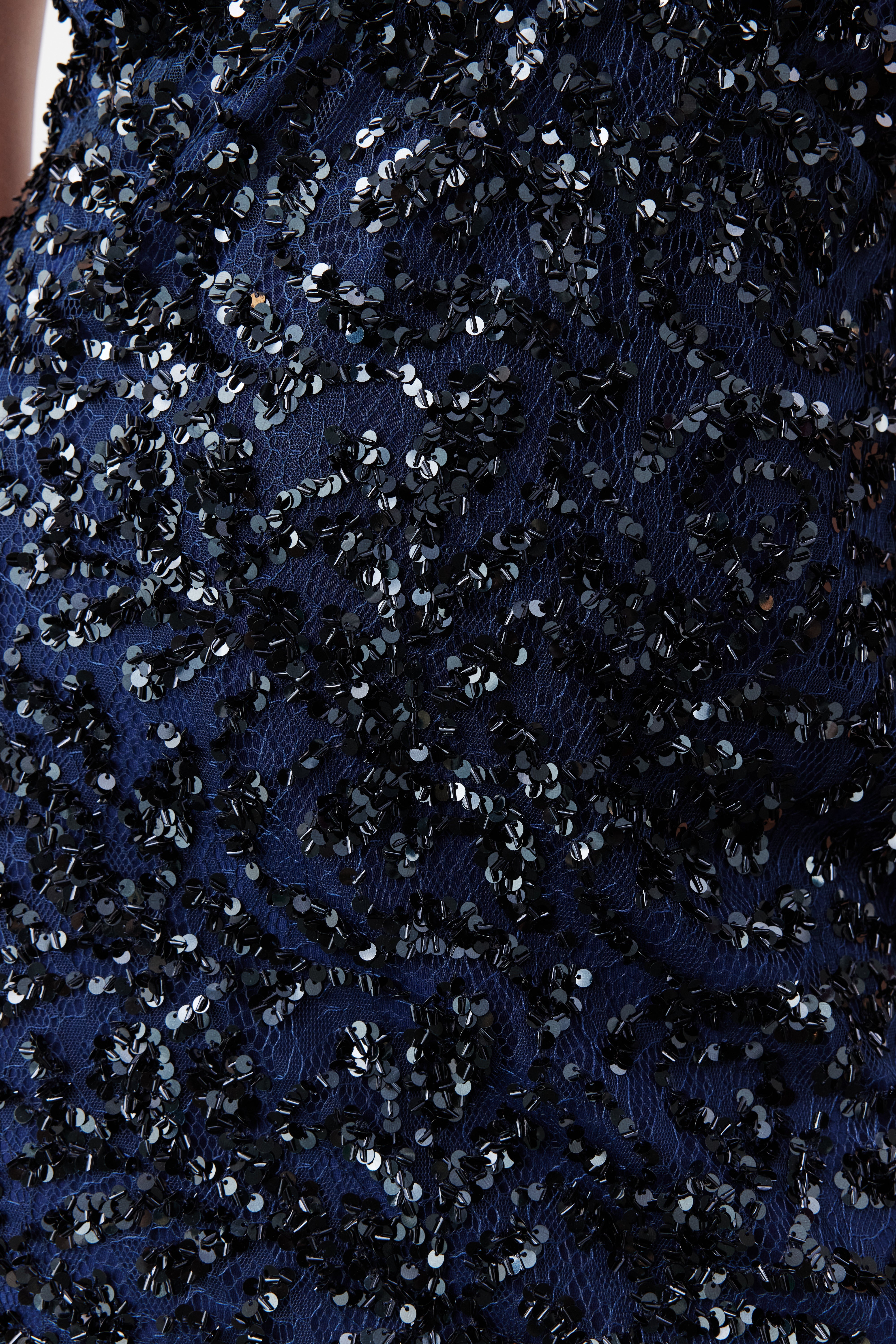 Nazlı Ceren-Selene Payetli Elbise Lacivert-Elbise-4-Milagron.com