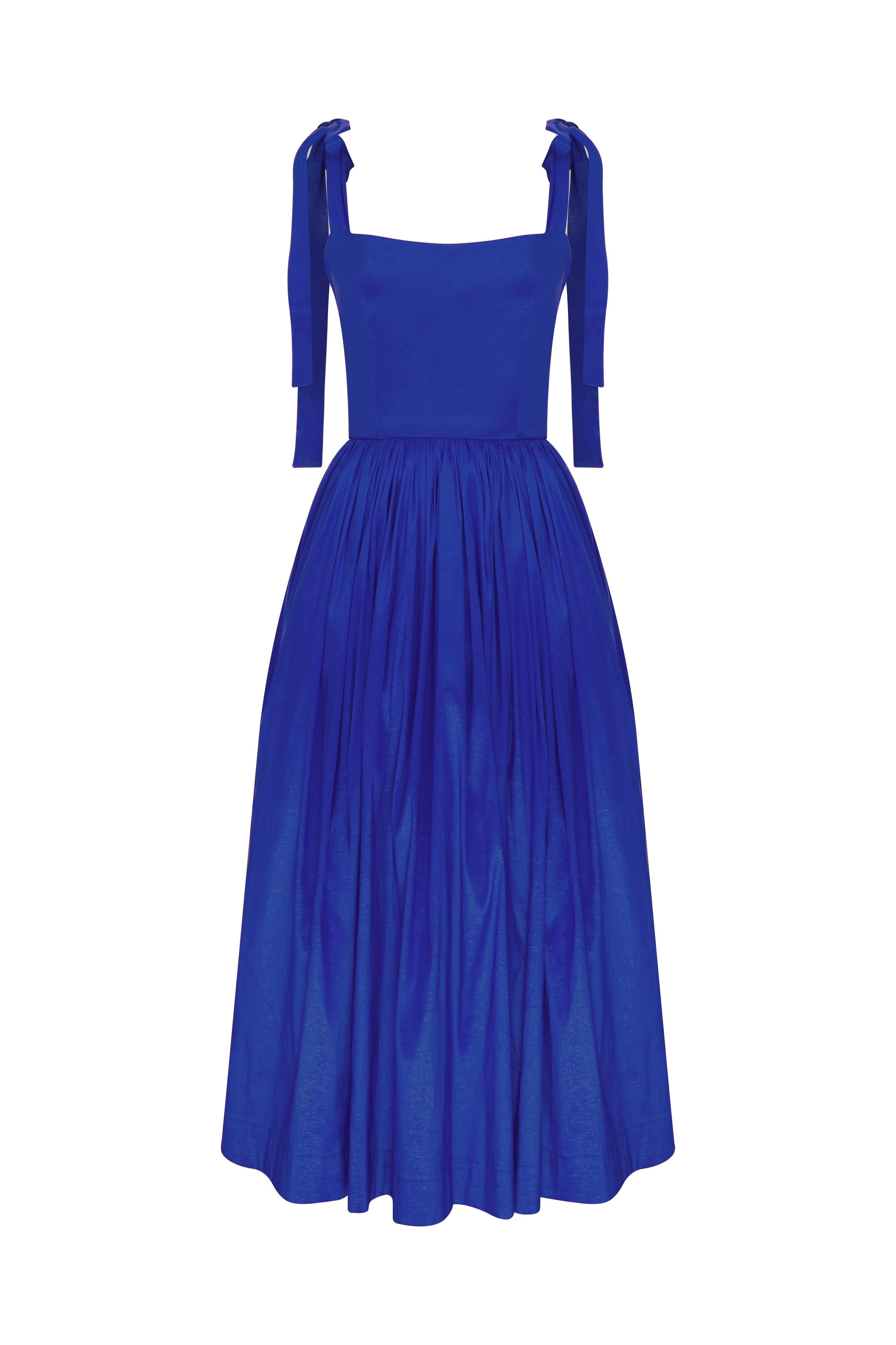 Nazlı Ceren-Sibby Midi Elbise Bleu-Elbise-2-Milagron.com