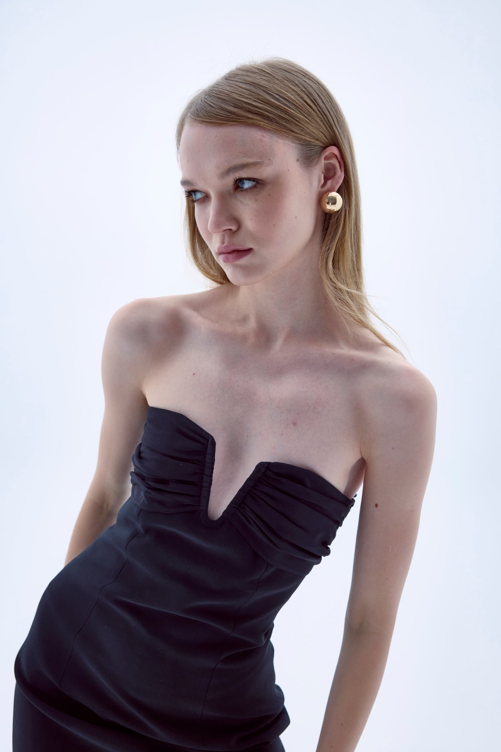 Nazlı Ceren-Siyah Miora Mini Krep Elbise-Elbise-4-Milagron.com