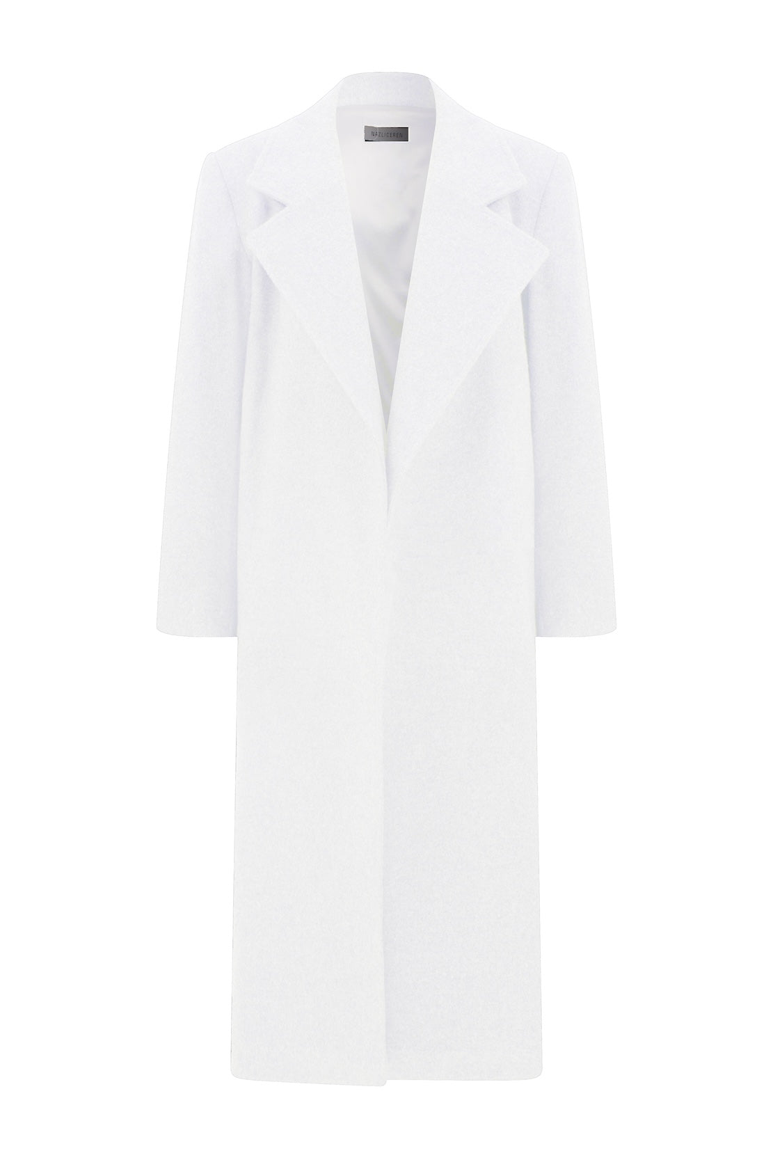 Nazlı Ceren-Vesper Kaşmir Beyaz Palto-Dış Giyim-6-Milagron.com