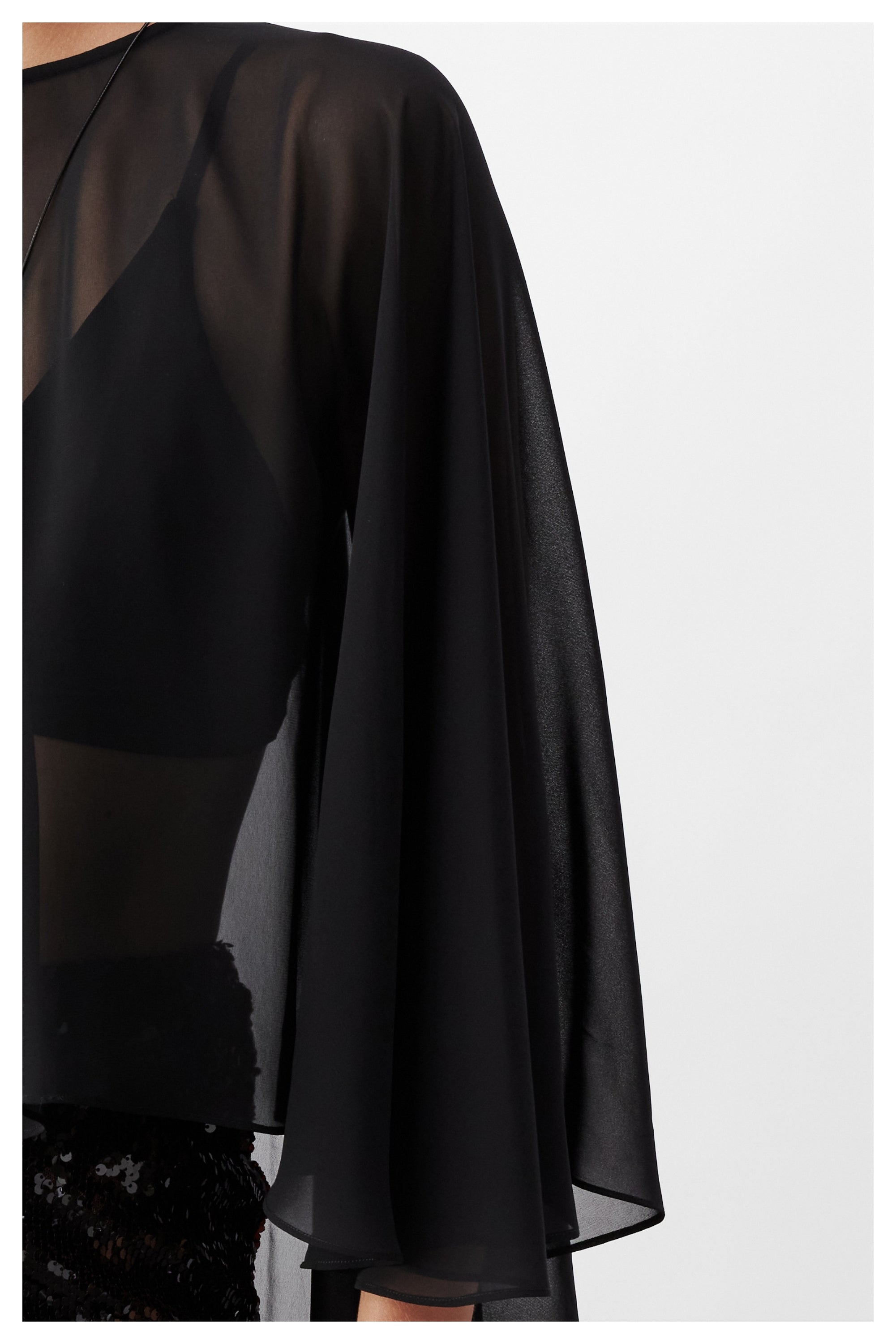 Nazlı Ceren-Viona şifon Pelerin Siyah-Blouse-4-Milagron.com