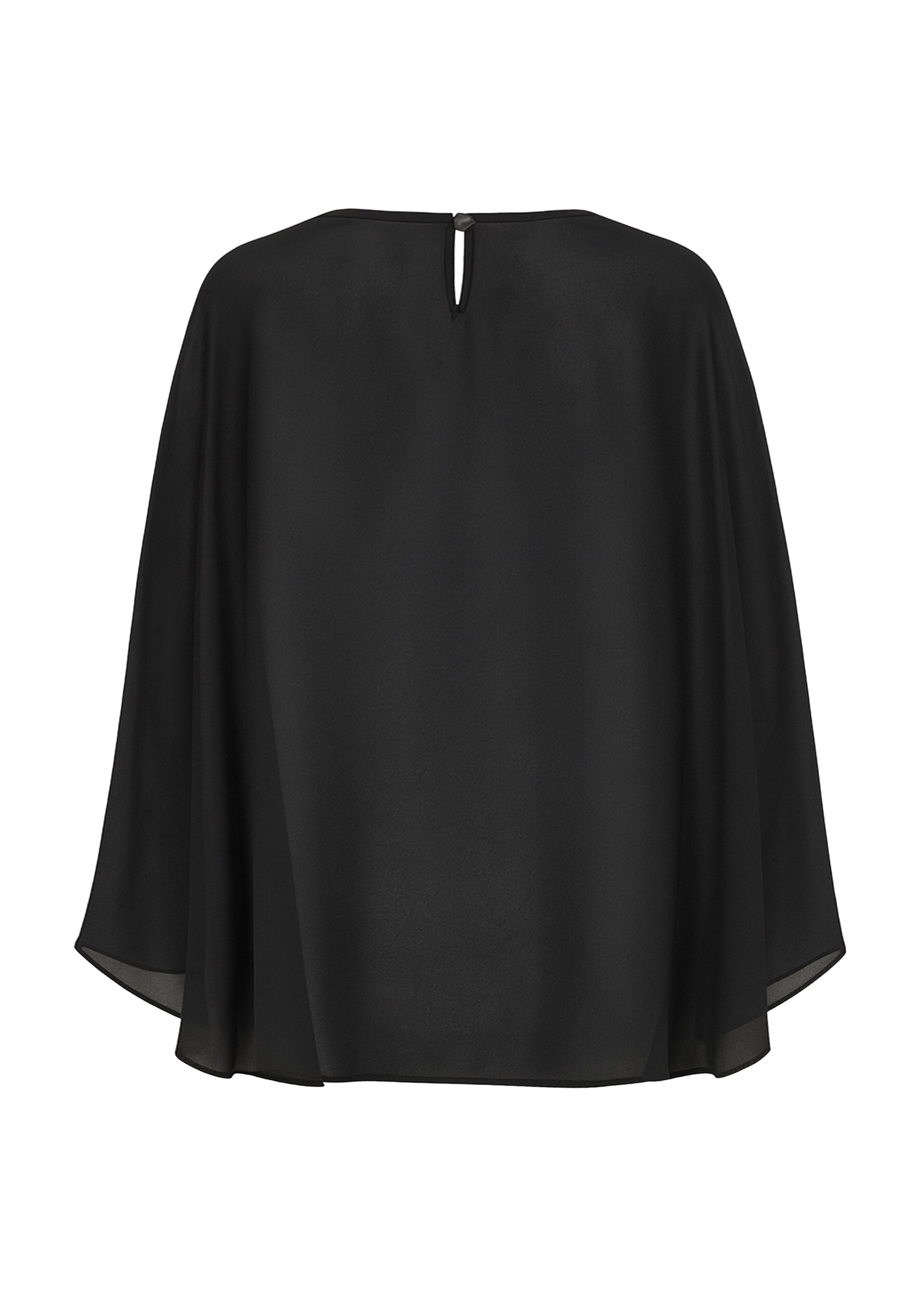 Nazlı Ceren-Viona şifon Pelerin Siyah-Blouse-6-Milagron.com