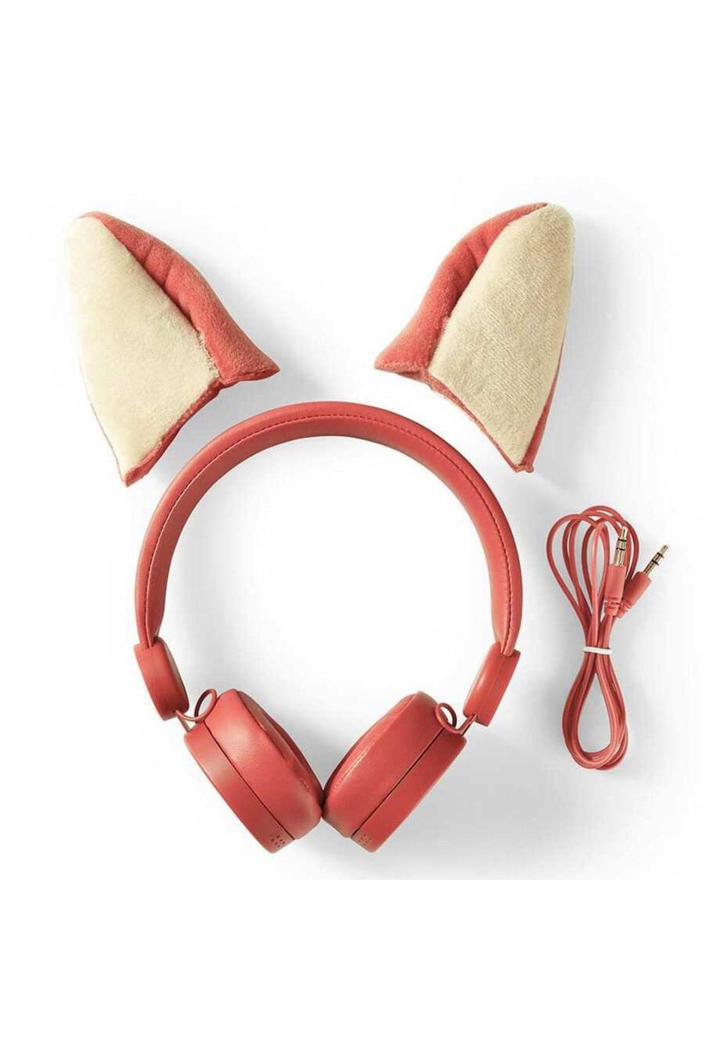 Nedis-Franky Fox Animaticks Turuncu Çıkarılabilir Aksesuarlı Kulak Üstü Çocuk Kulaklığı-Kulaklık-2-Milagron.com