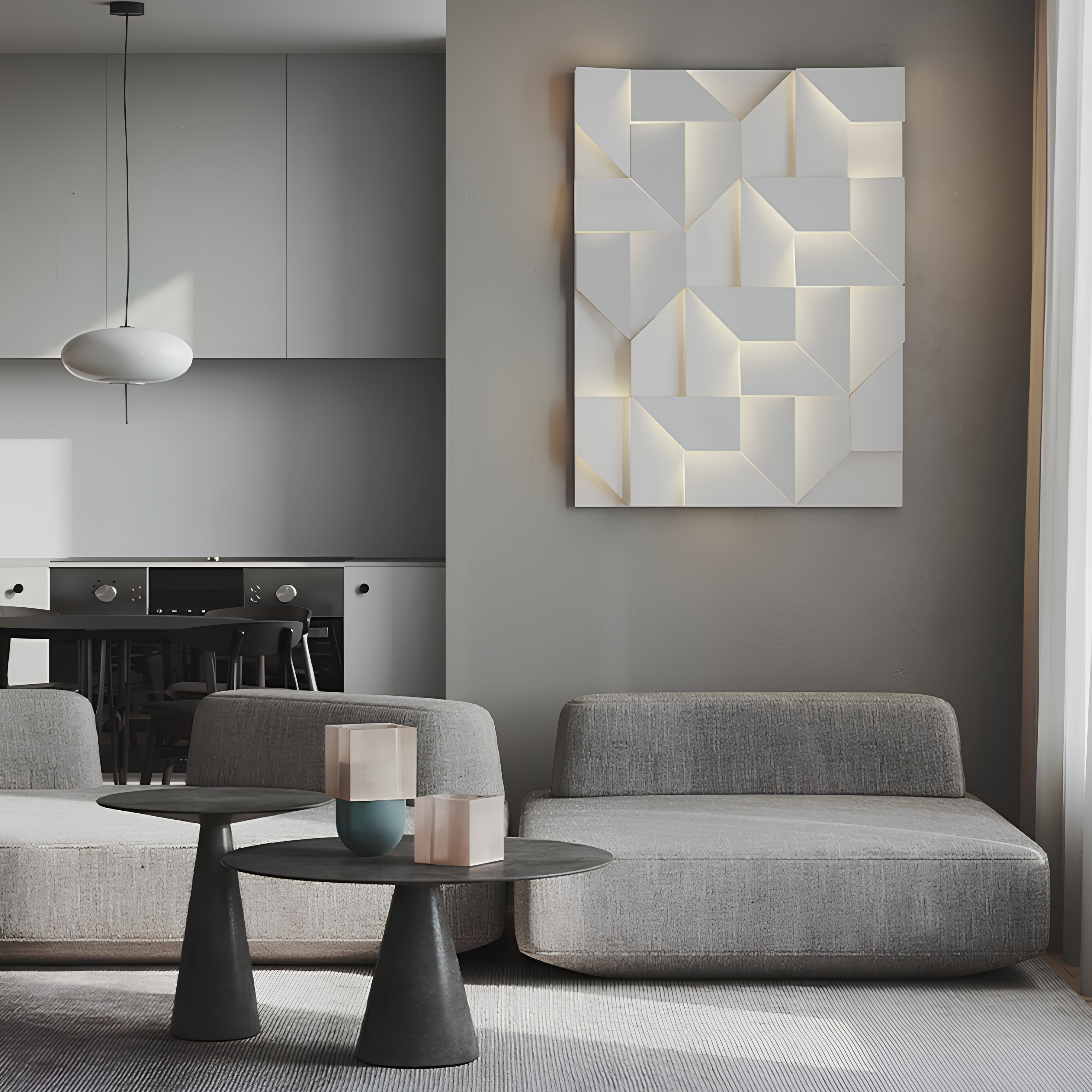 Wall Shadows Beyaz Büyük Duvar Aydınlatması