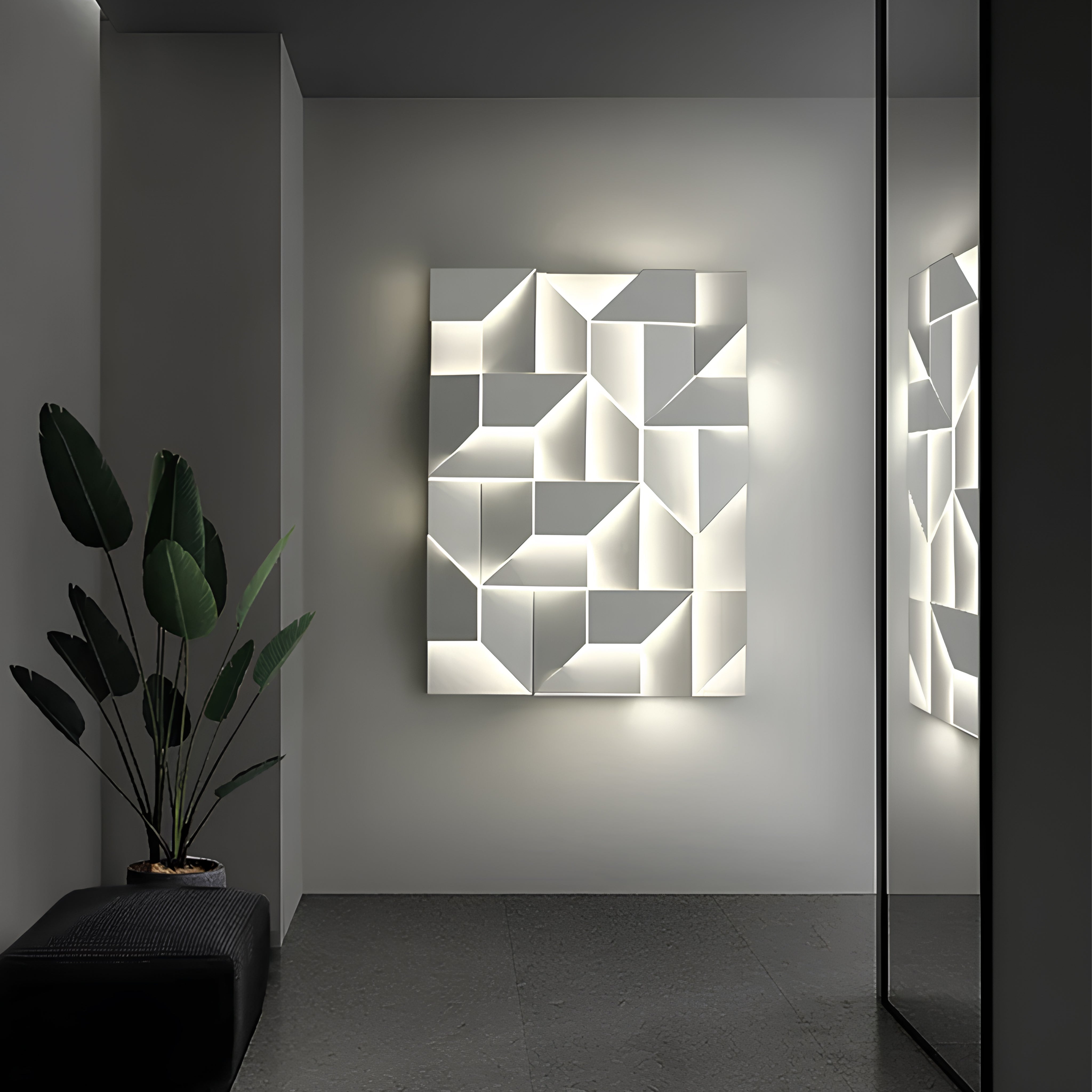 Wall Shadows Beyaz Büyük Duvar Aydınlatması