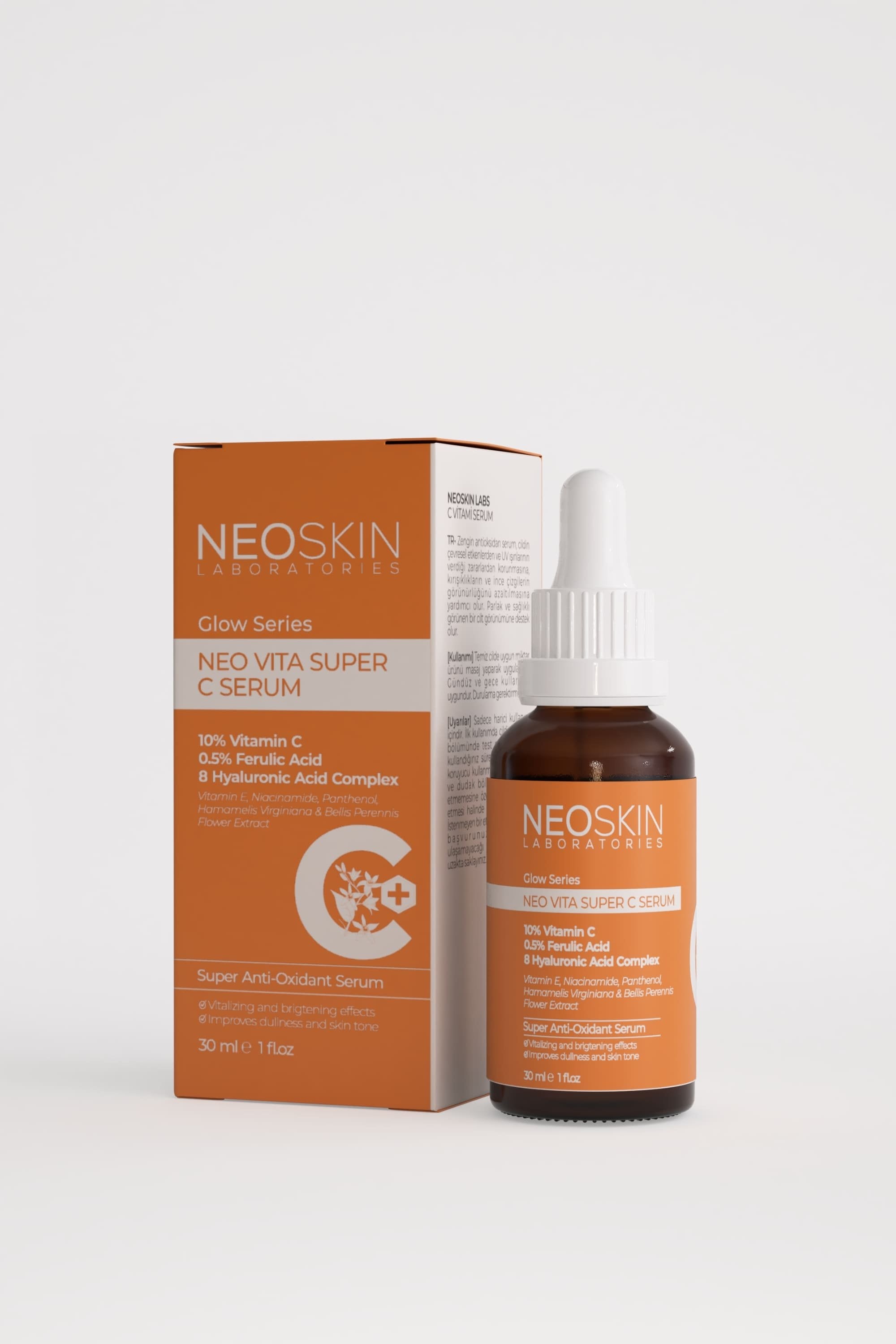 Neoskin-Neo Vita Super C 30ml C Vitaminli Aydınlatıcı Ve Ton Eşitleyici Antioksidan Serum-Cilt Serumu-2-Milagron.com