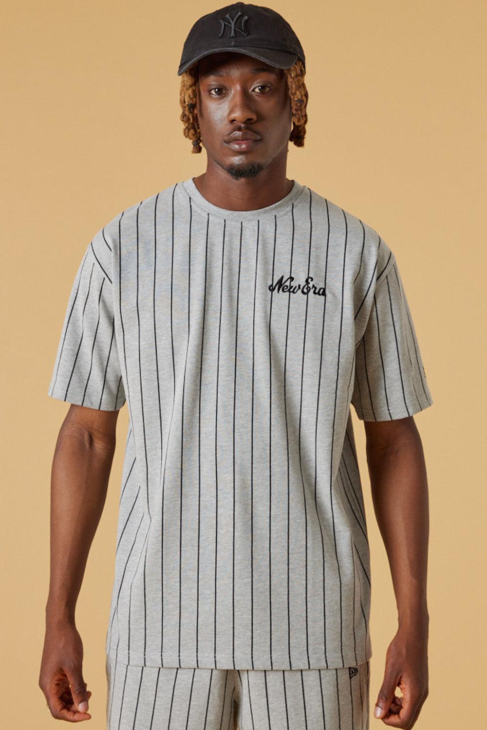 New Era-Oversized Pinstripe Tee HGRBLK-T-Shirts-1-Milagron.com