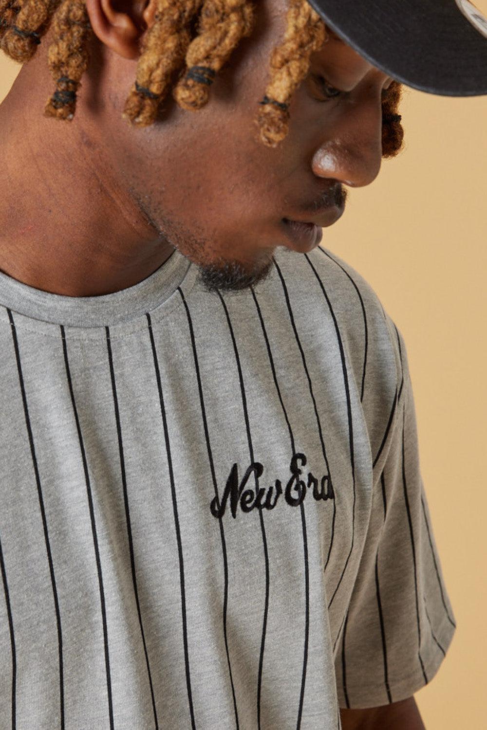 New Era-Oversized Pinstripe Tee HGRBLK-T-Shirts-5-Milagron.com