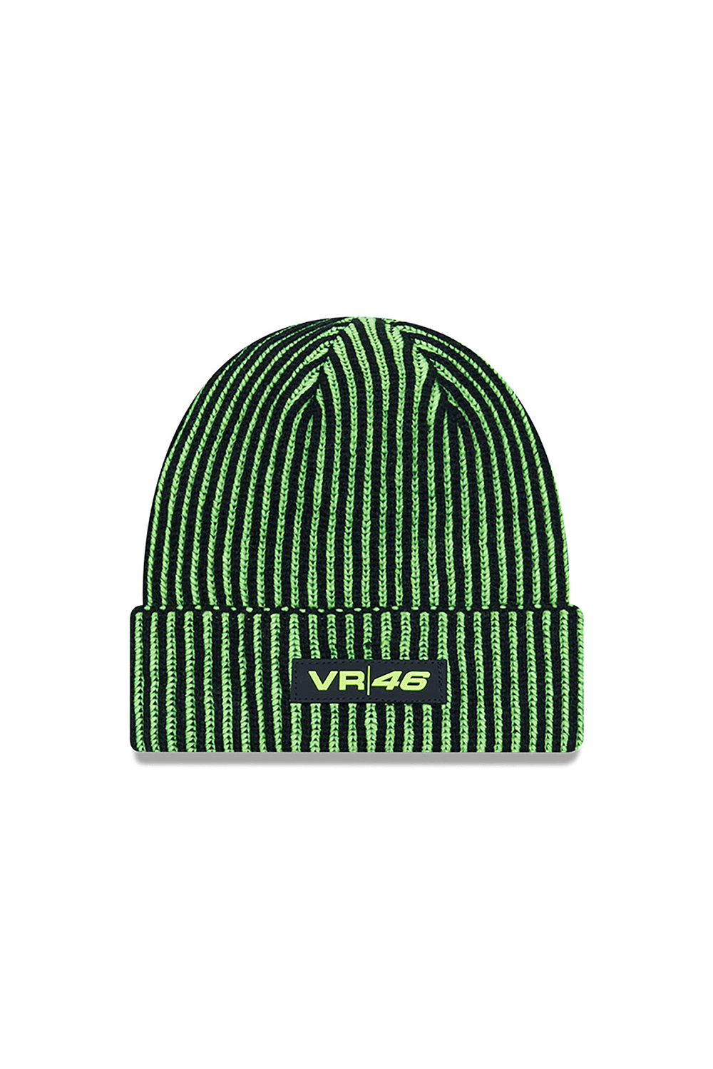 New Era-VR46 Black Cuff Knit Beanie Hat-Bere-1-Milagron.com