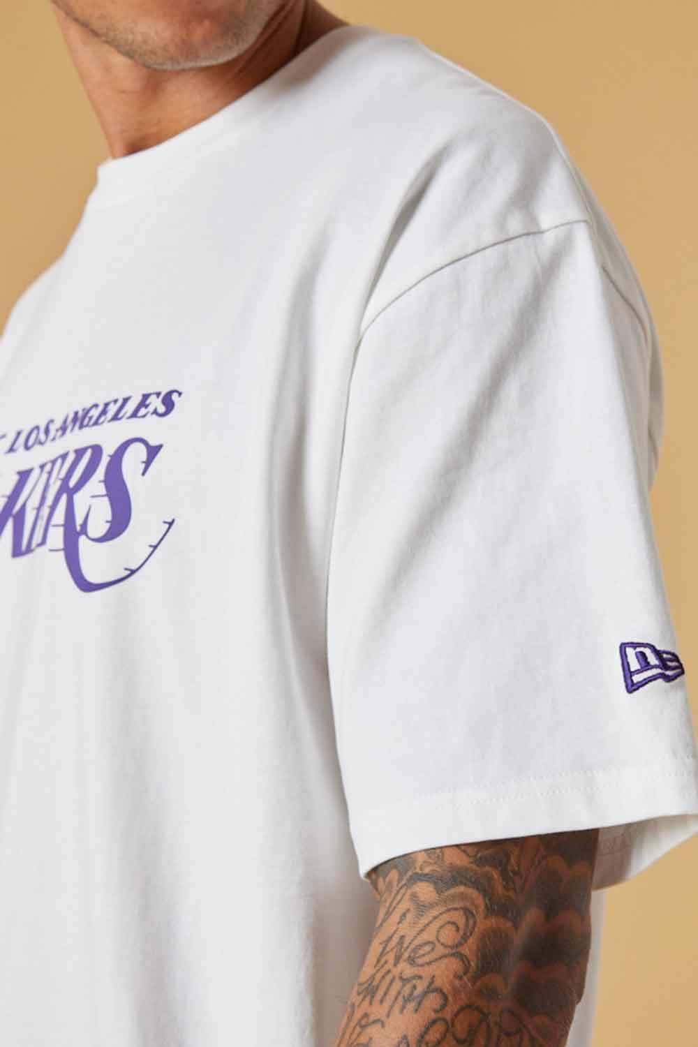 New Era-Washed Pack Wordmark Oversized Tee LA Lakers-T-Shirts-3-Milagron.com