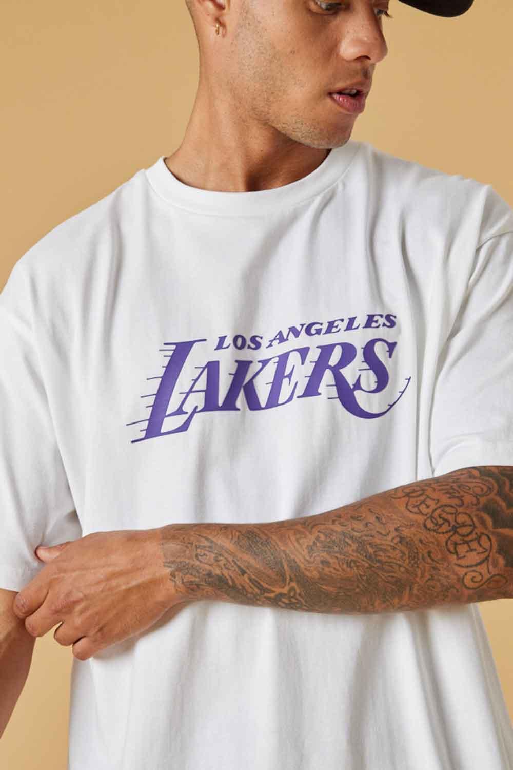 New Era-Washed Pack Wordmark Oversized Tee LA Lakers-T-Shirts-4-Milagron.com