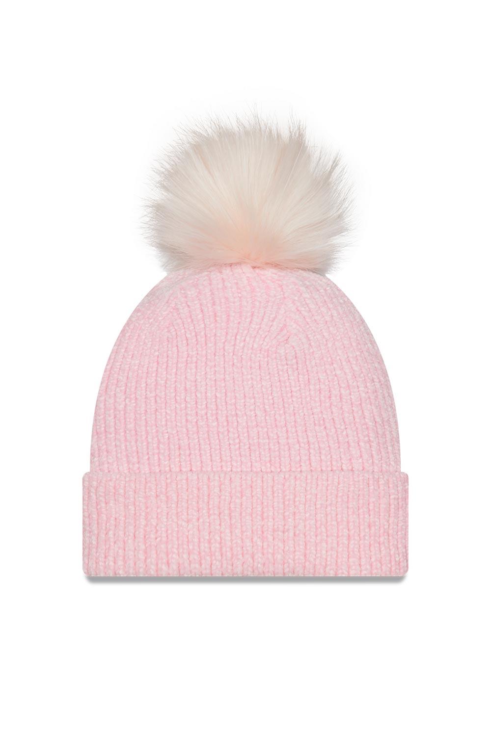 New Era-Women's Chenille Bobble Beanie Pink-Bere-2-Milagron.com