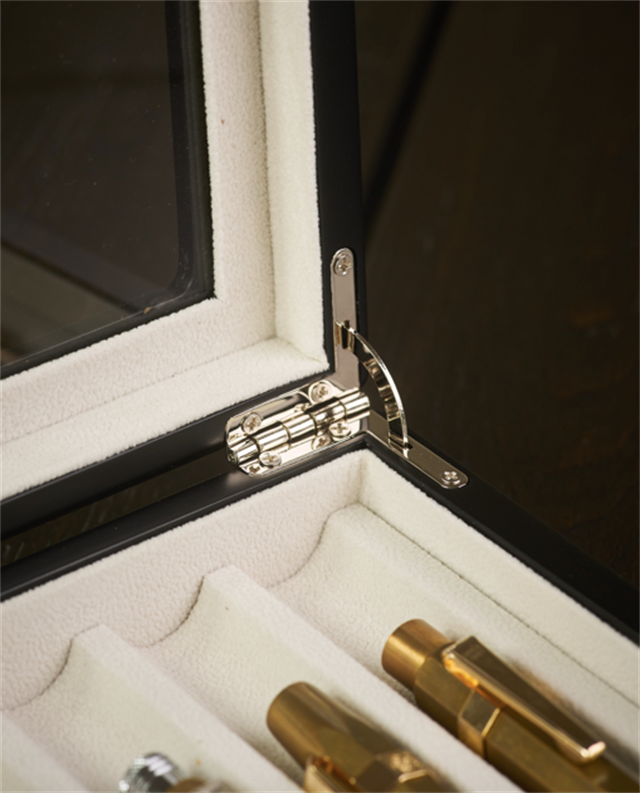 Nfp Design-Nfp Design Ahşap Cam Kapaklı 10'lu Kalem Kutusu Venge-Kalem Tepsisi-3-Milagron.com