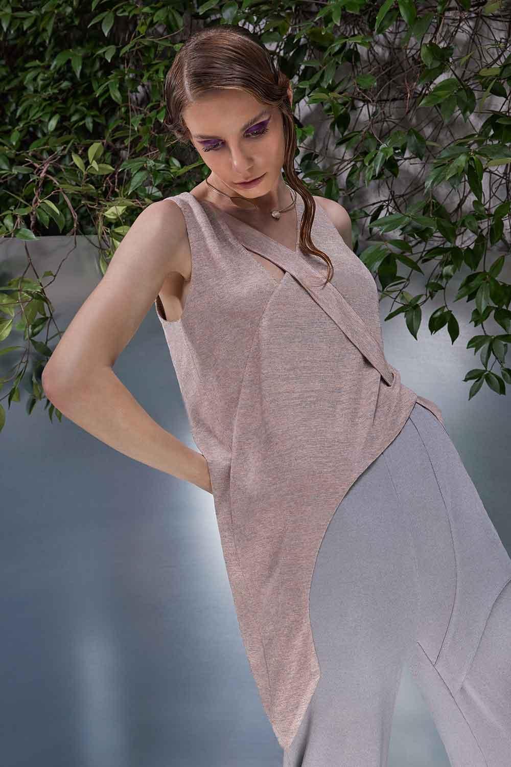 Nil Ergüven-Rosy Örme Bluz-Bluz-3-Milagron.com