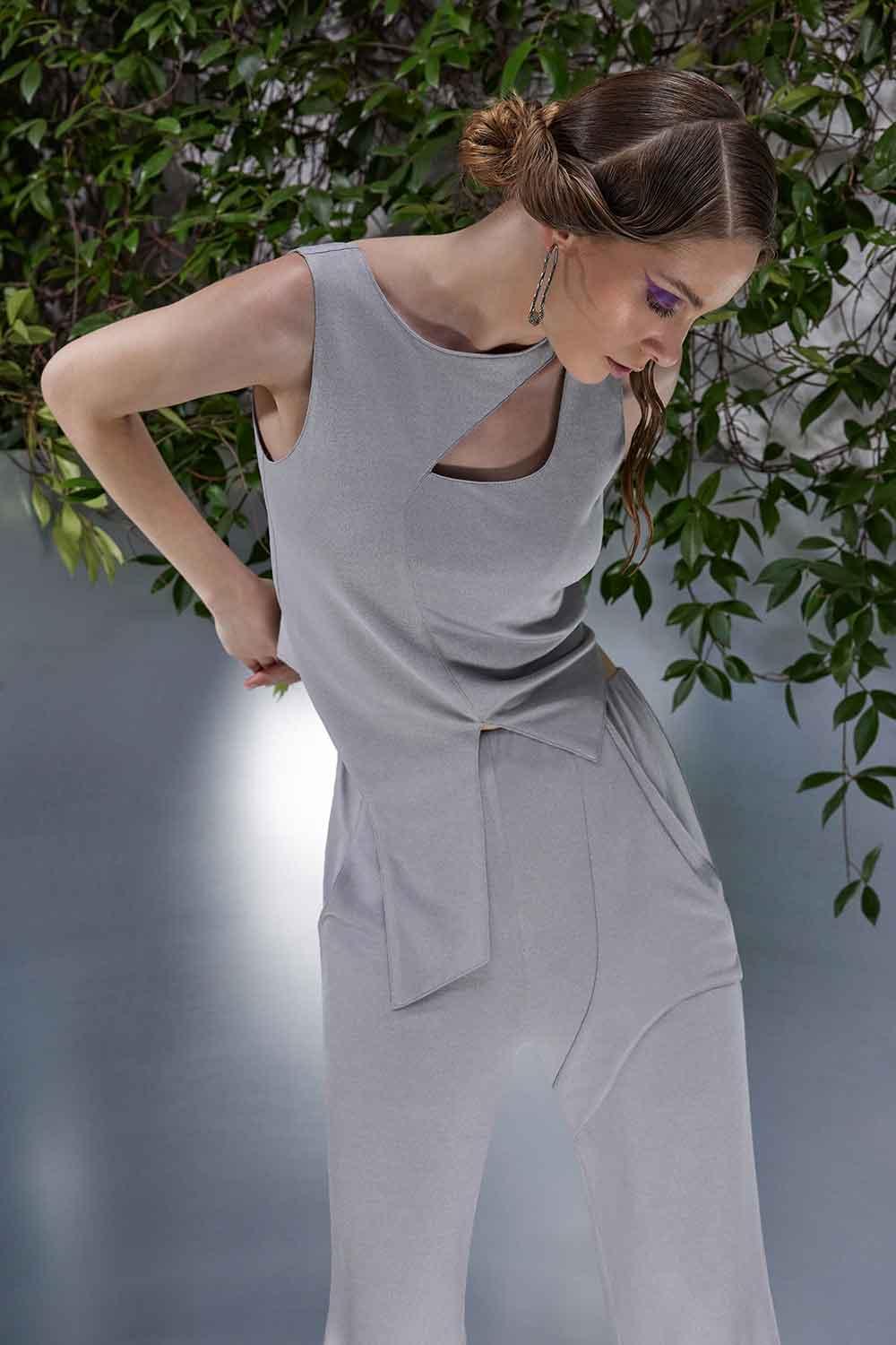 Nil Ergüven-Vedra Parlak Bluz-Bluz-1-Milagron.com