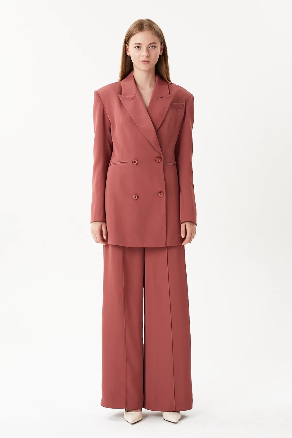 Nilgün Mirza-Bol Dökümlü Sırtı Düğme Detaylı Ceket-Ceket-1-Milagron.com