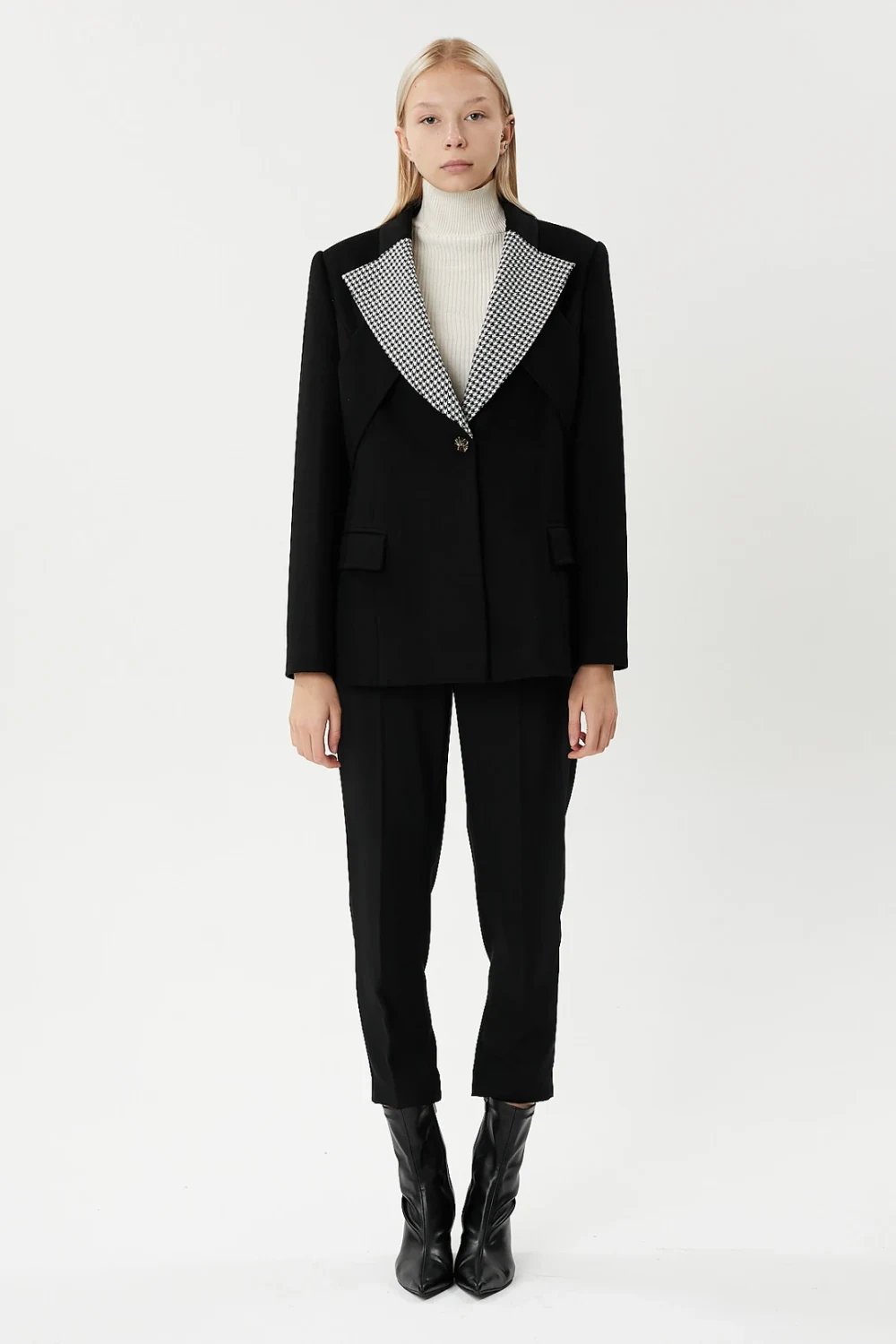 Nilgün Mirza-Kaşmir,garnili Tek Düğme Ceket-Ceket-1-Milagron.com