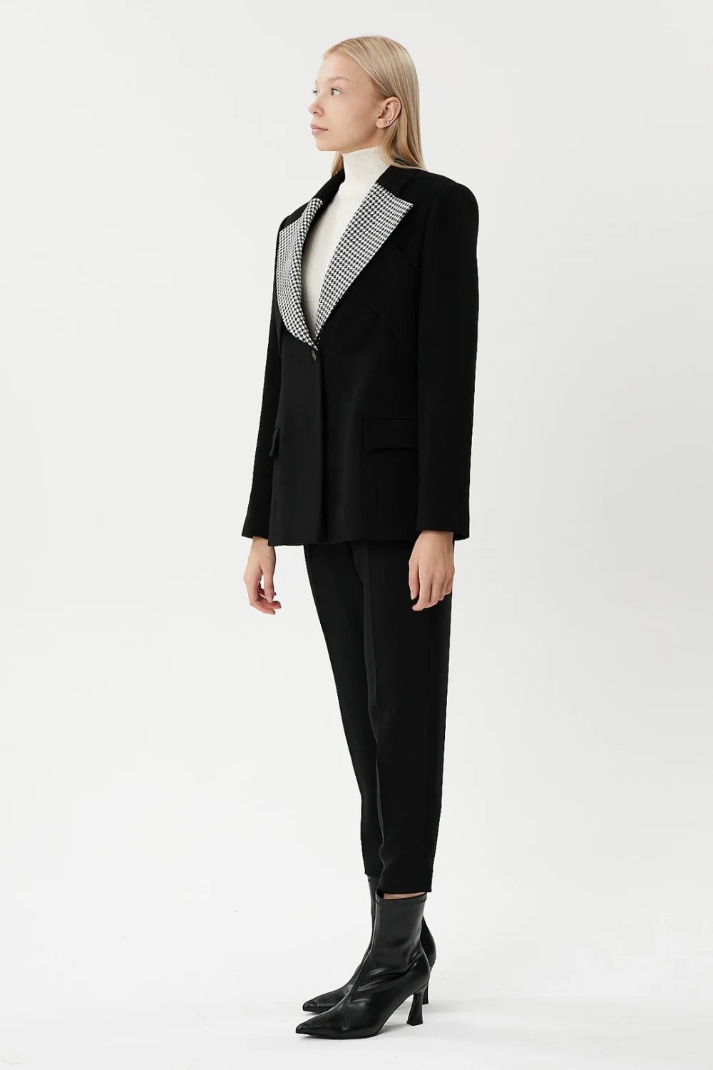 Nilgün Mirza-Kaşmir,garnili Tek Düğme Ceket-Ceket-3-Milagron.com